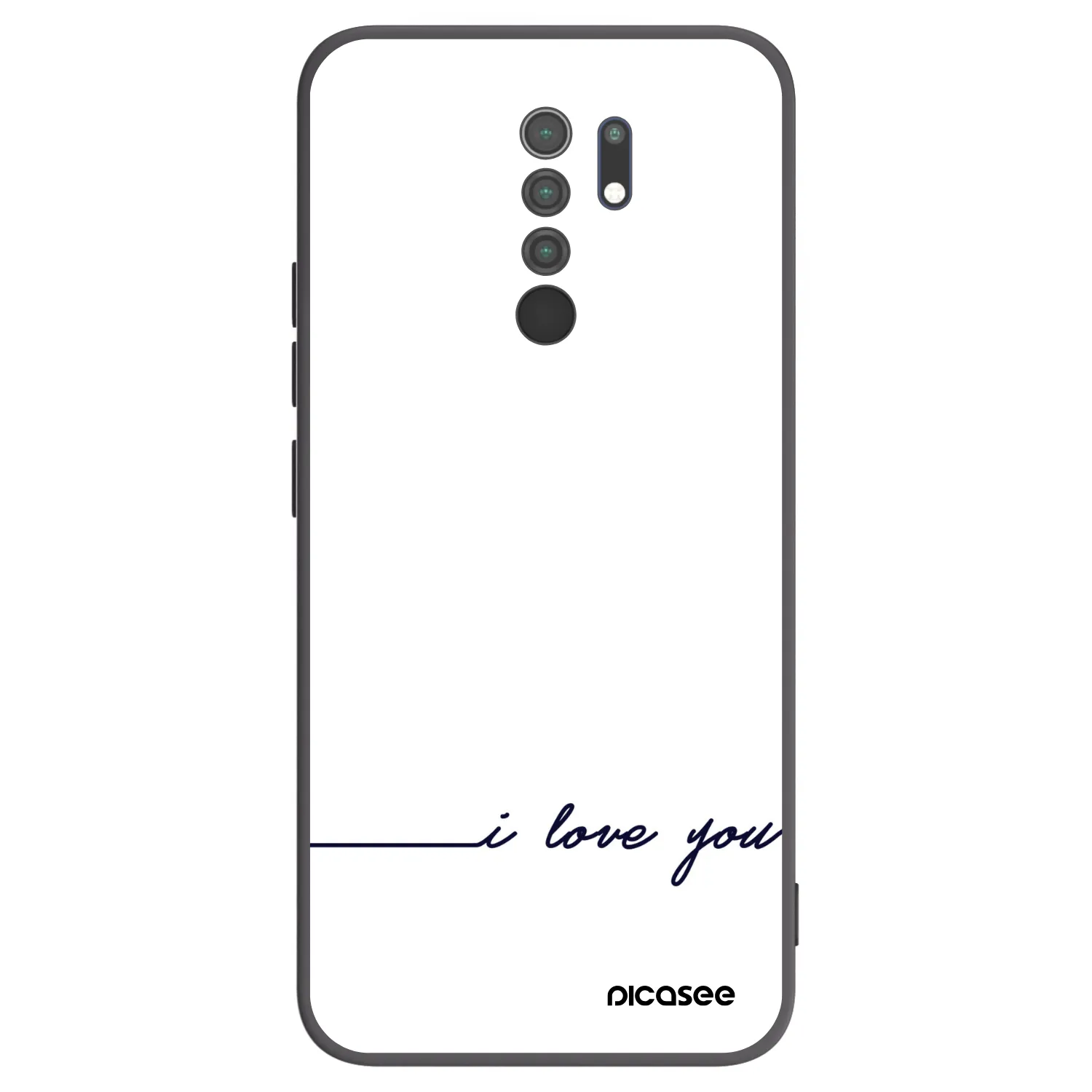 Picasee Μαύρη θήκη σιλικόνης για Xiaomi Redmi 9 - I love you