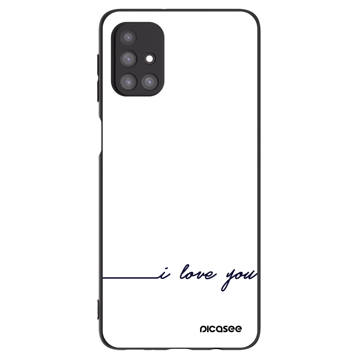 Picasee Μαύρη θήκη σιλικόνης για Samsung Galaxy M31s - I love you