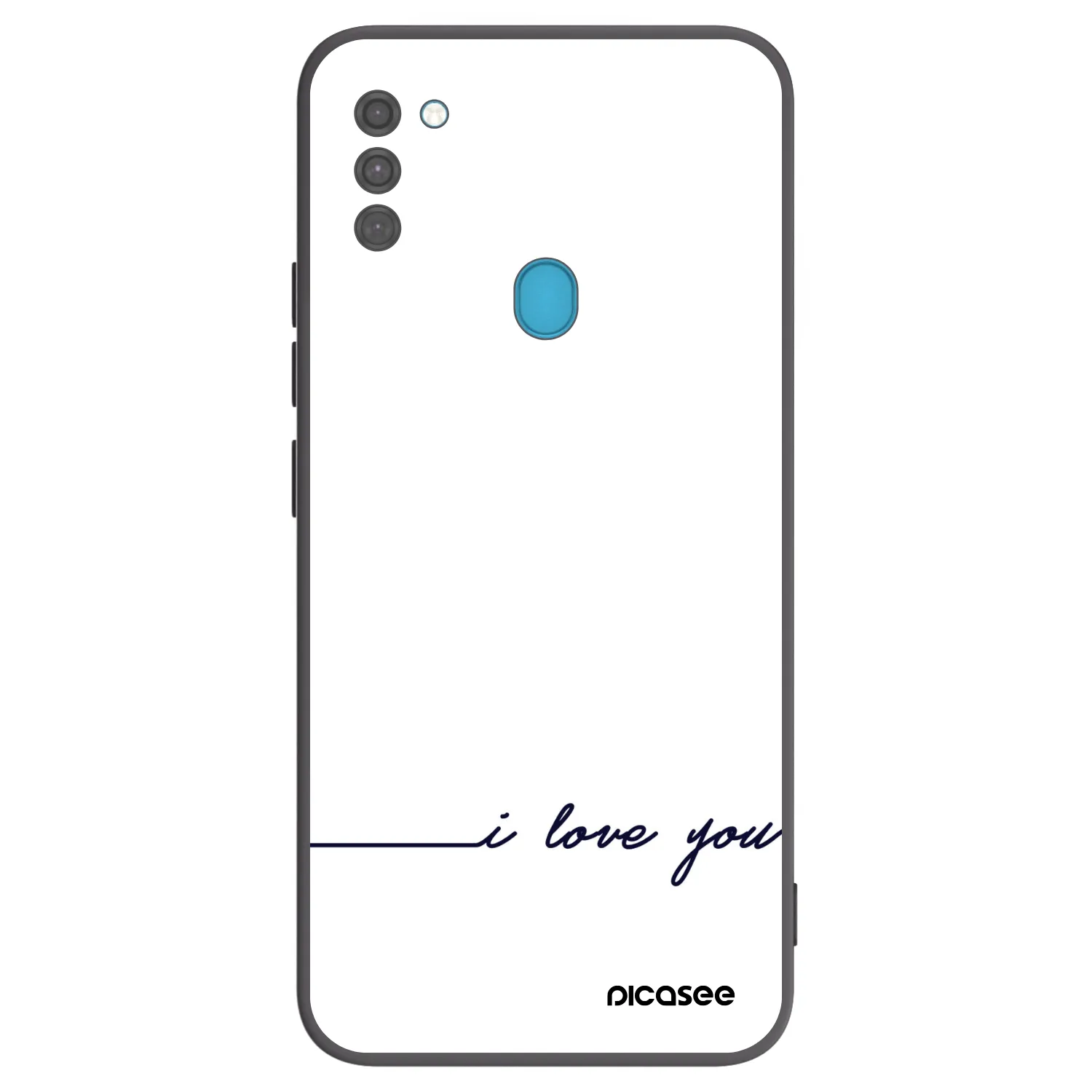Picasee Μαύρη θήκη σιλικόνης για Samsung Galaxy M11 - I love you