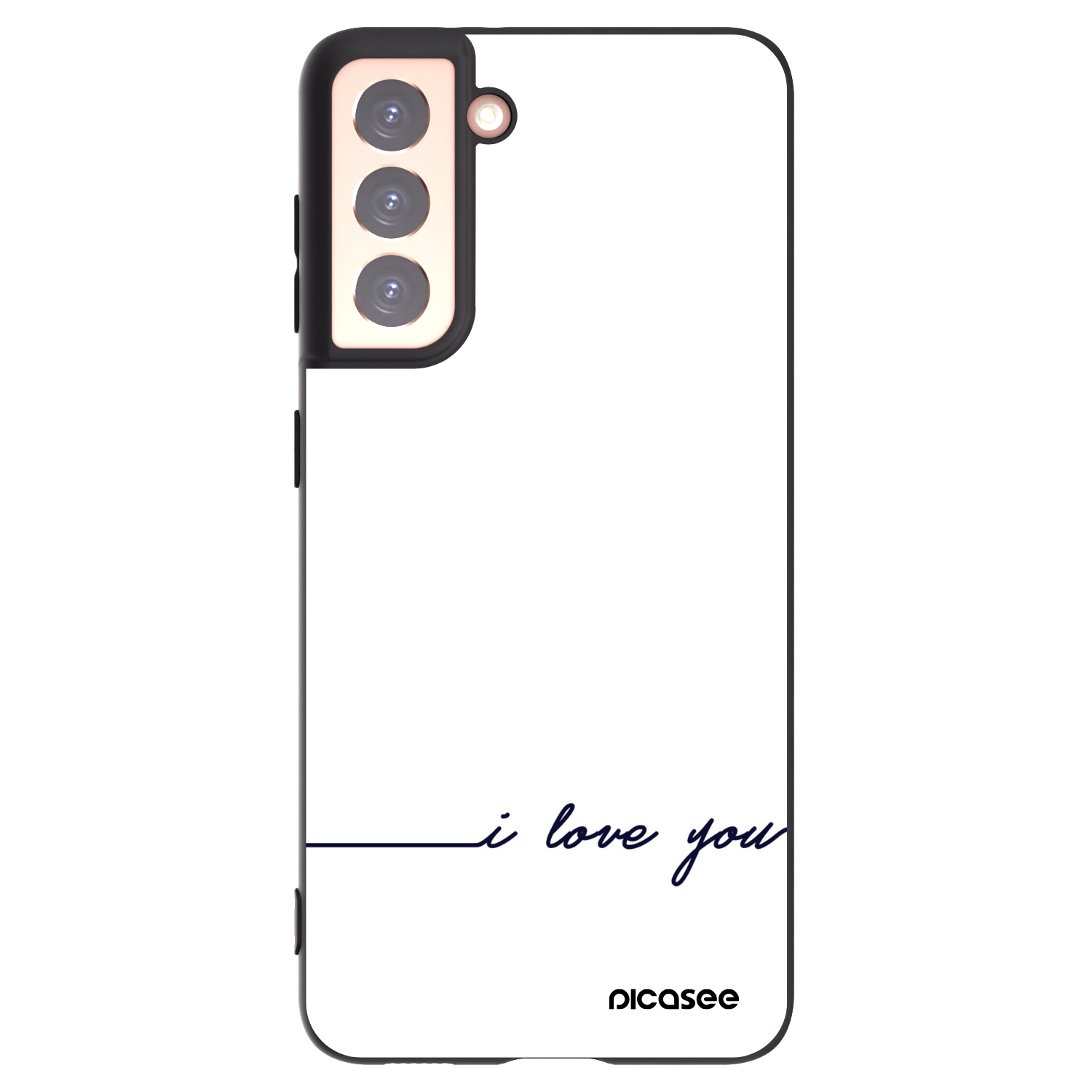 Picasee Μαύρη θήκη σιλικόνης για Samsung Galaxy S21 5G G991B - I love you