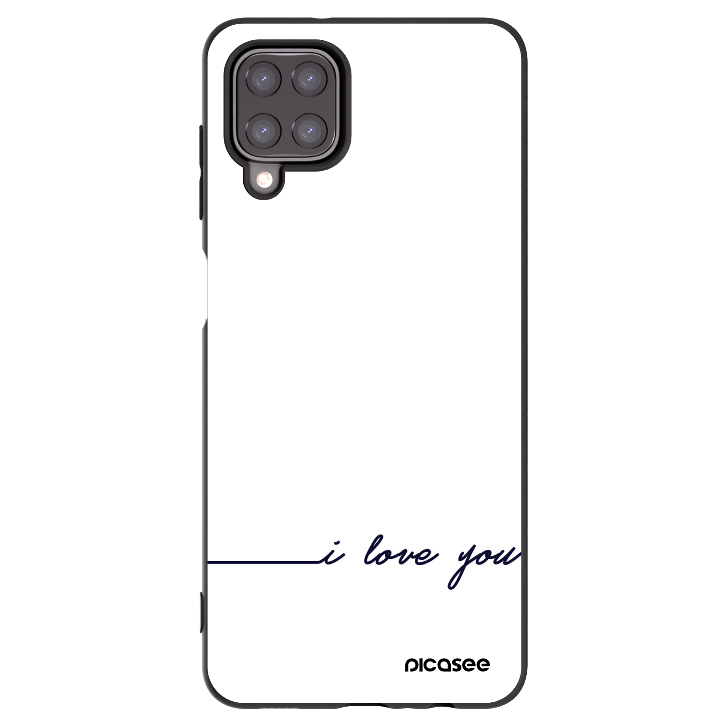 Picasee Μαύρη θήκη σιλικόνης για Samsung Galaxy A12 A125F - I love you