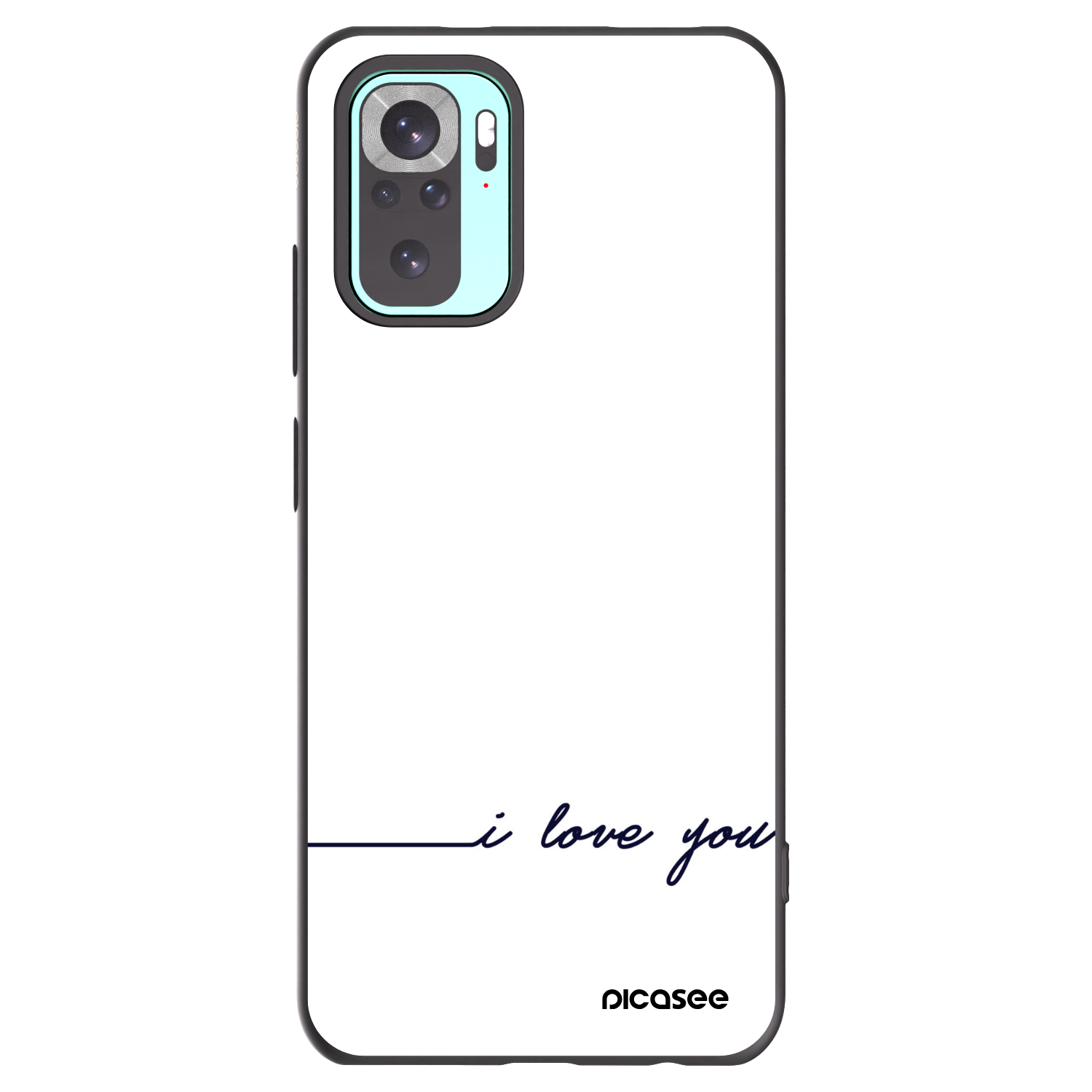 Picasee Μαύρη θήκη σιλικόνης για Xiaomi Redmi Note 10 Pro - I love you