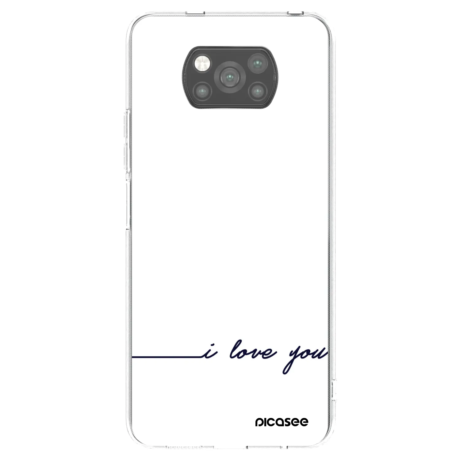 Picasee Μαύρη θήκη σιλικόνης για Xiaomi Poco X3 Pro - I love you