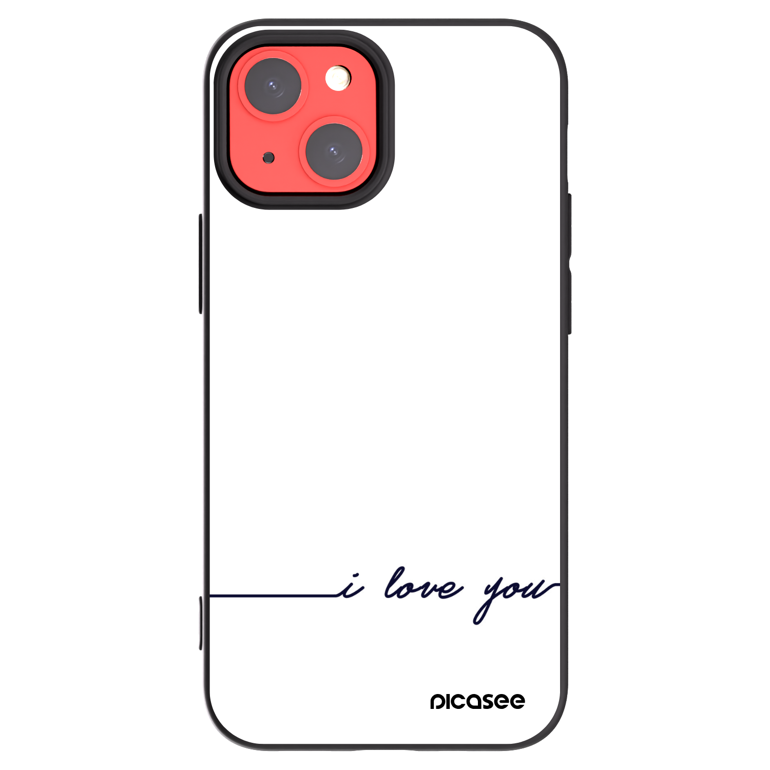 Picasee Μαύρη θήκη σιλικόνης για Apple iPhone 13 mini - I love you
