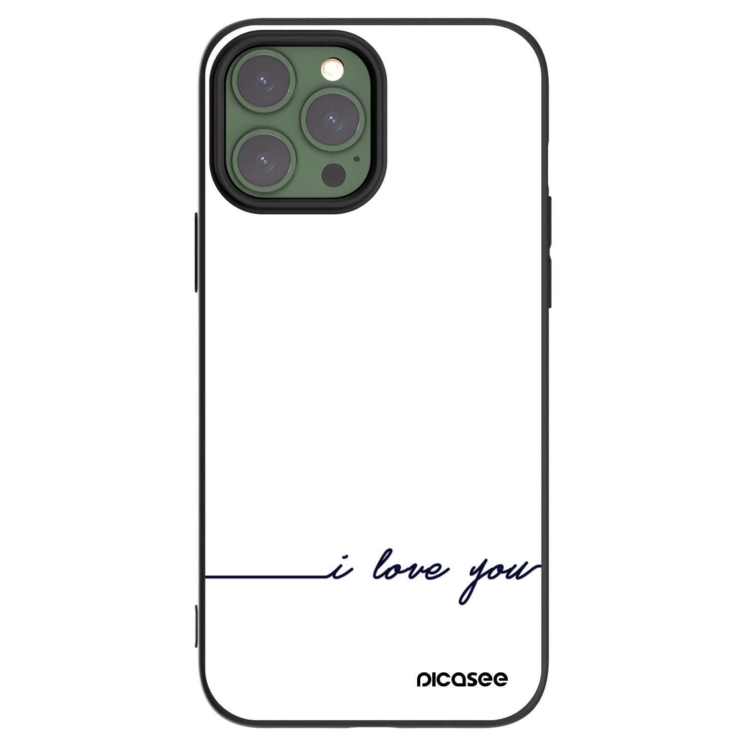 Picasee Μαύρη θήκη σιλικόνης για Apple iPhone 13 Pro Max - I love you