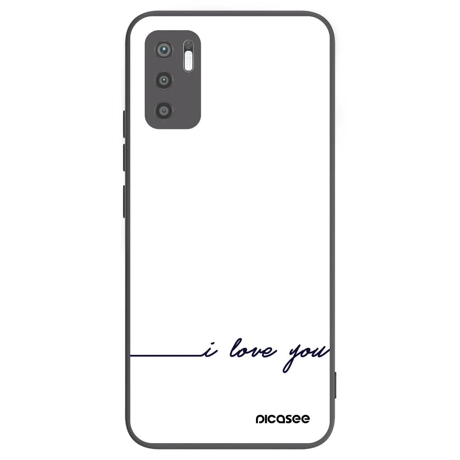 Picasee Μαύρη θήκη σιλικόνης για Xiaomi Redmi Note 10 5G - I love you