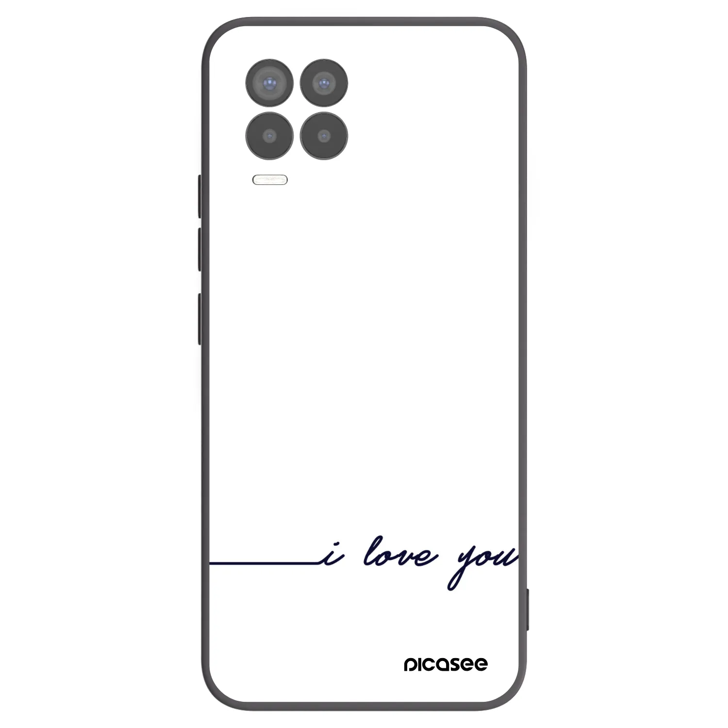 Picasee Μαύρη θήκη σιλικόνης για Realme 8 4G - I love you