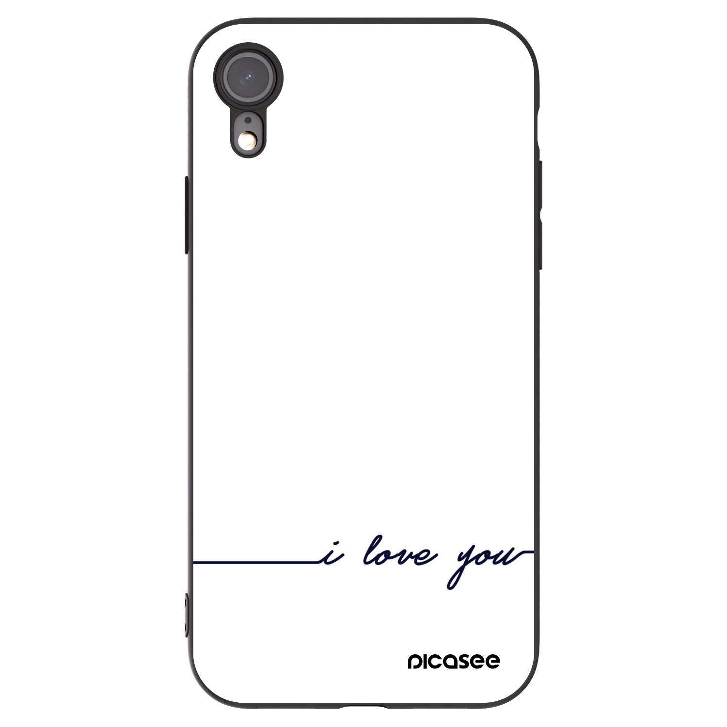 Picasee Μαύρη θήκη σιλικόνης για Apple iPhone XR - I love you