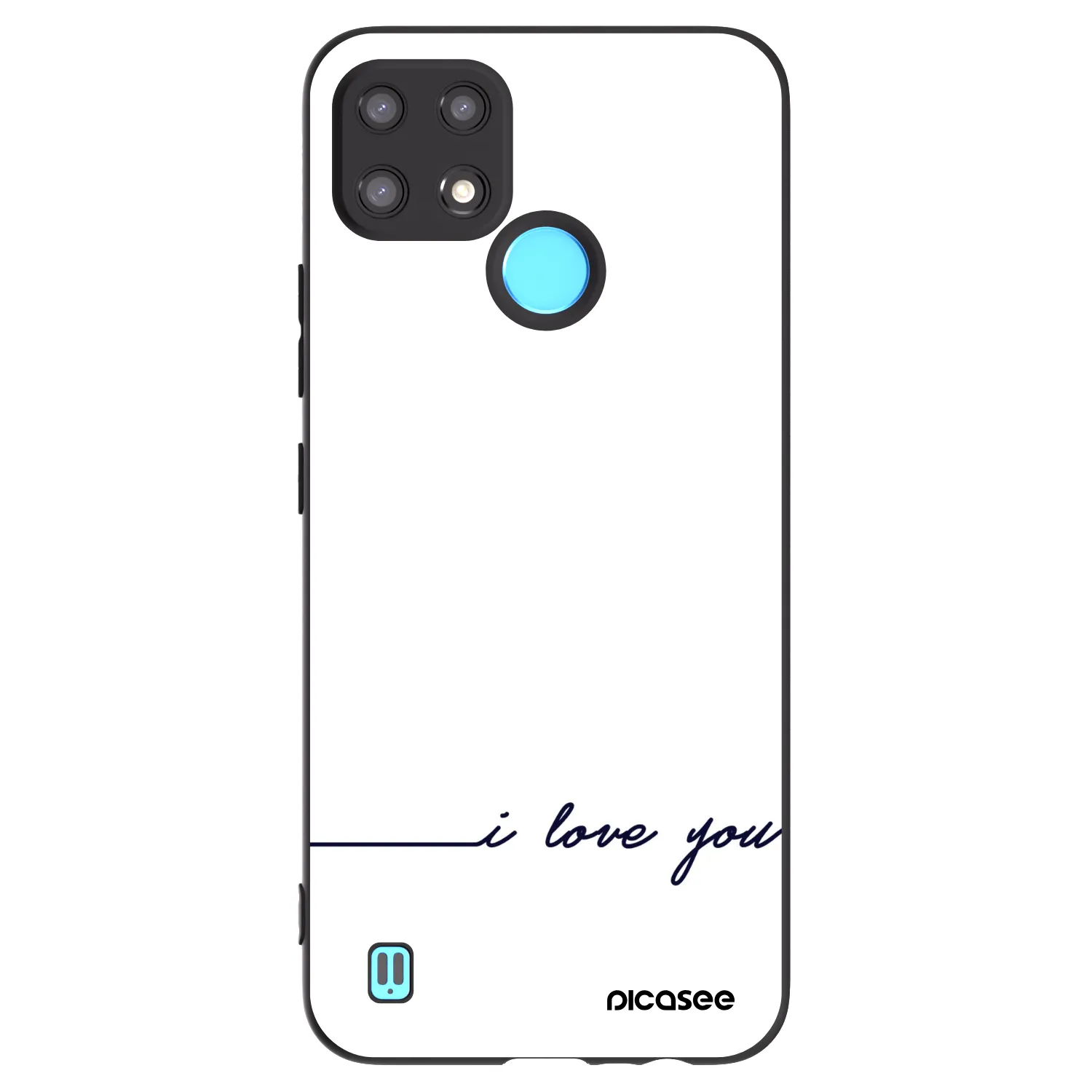 Picasee Μαύρη θήκη σιλικόνης για Realme C21 - I love you