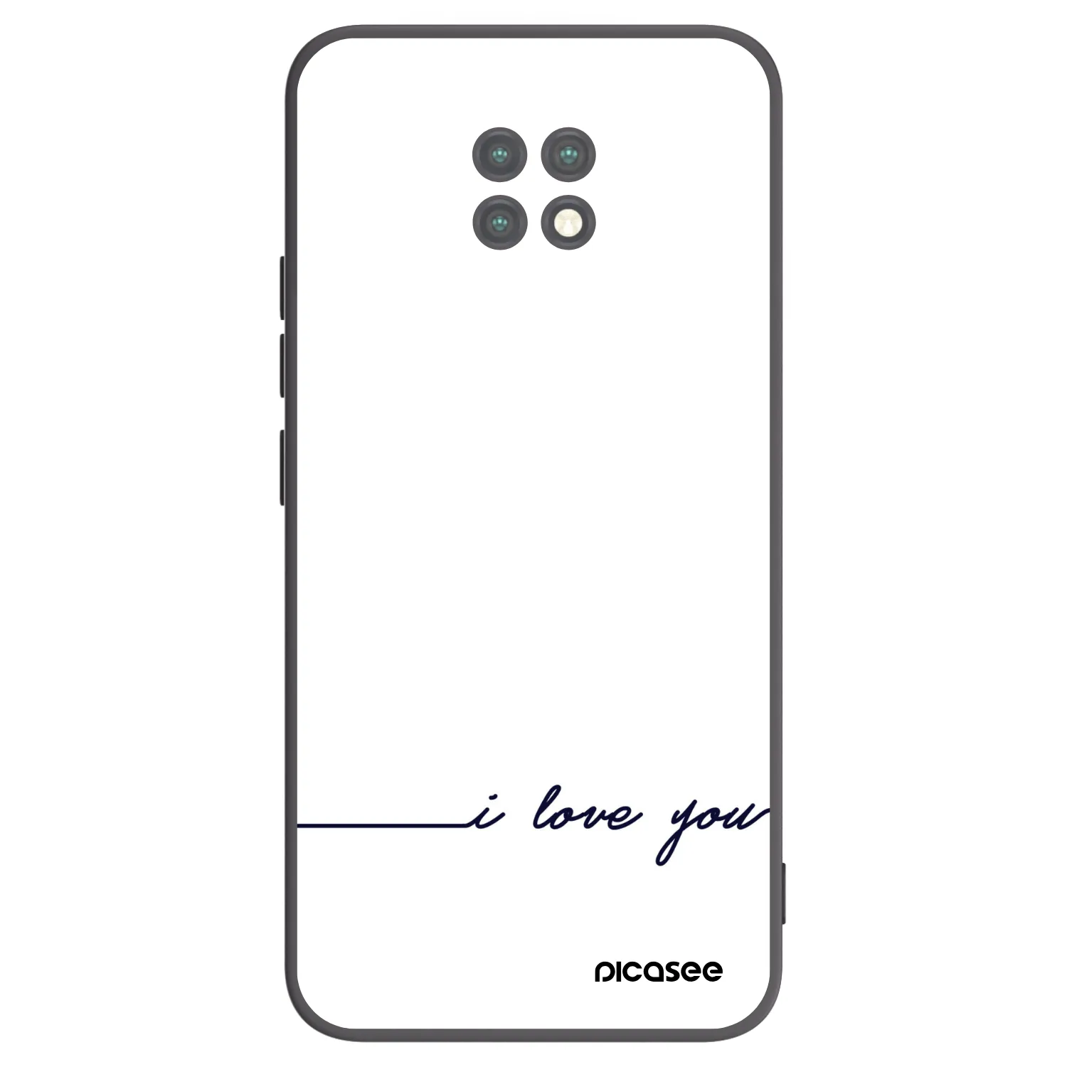 Picasee Μαύρη θήκη σιλικόνης για Xiaomi Redmi Note 9T - I love you