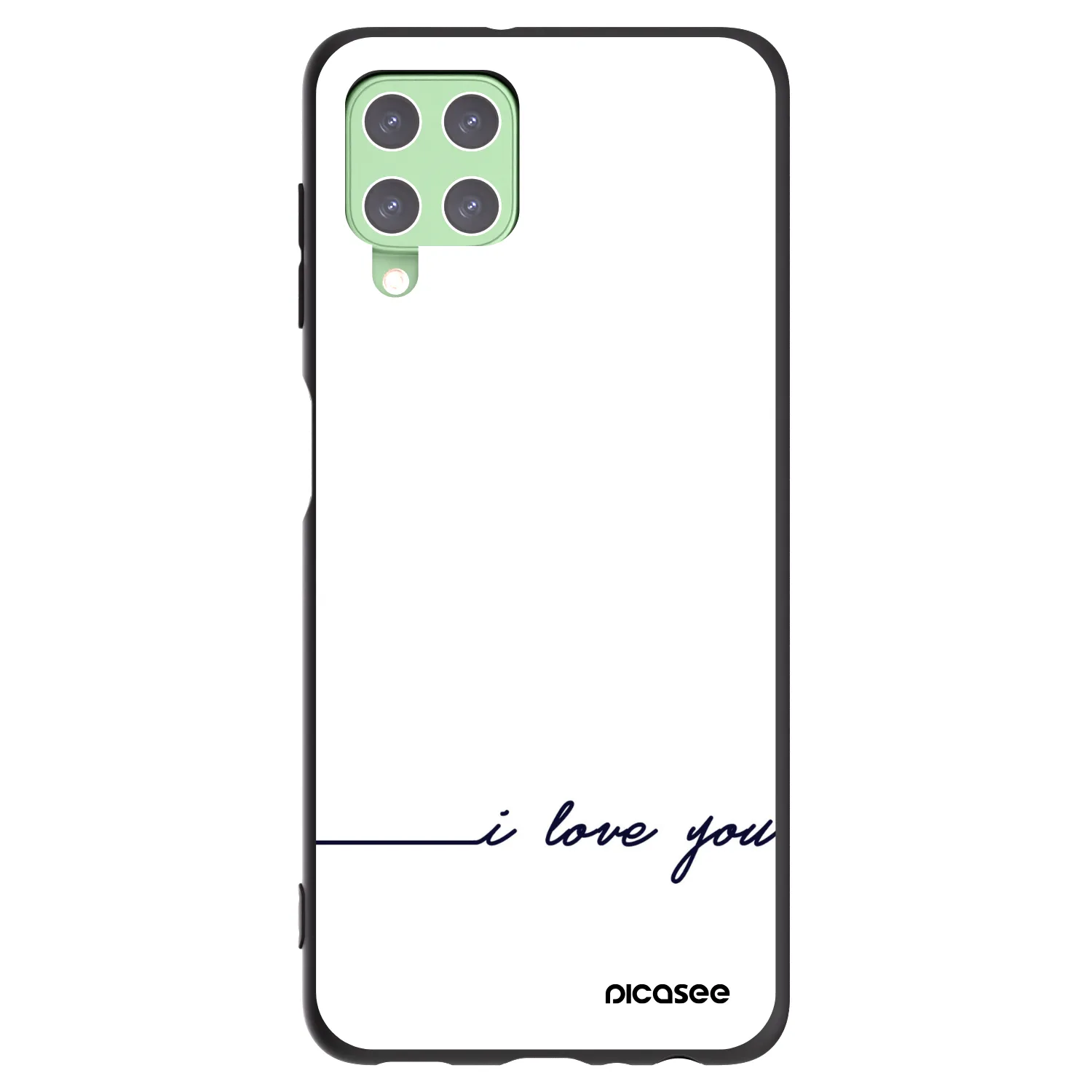 Picasee Μαύρη θήκη σιλικόνης για Samsung Galaxy A22 A225F 4G - I love you