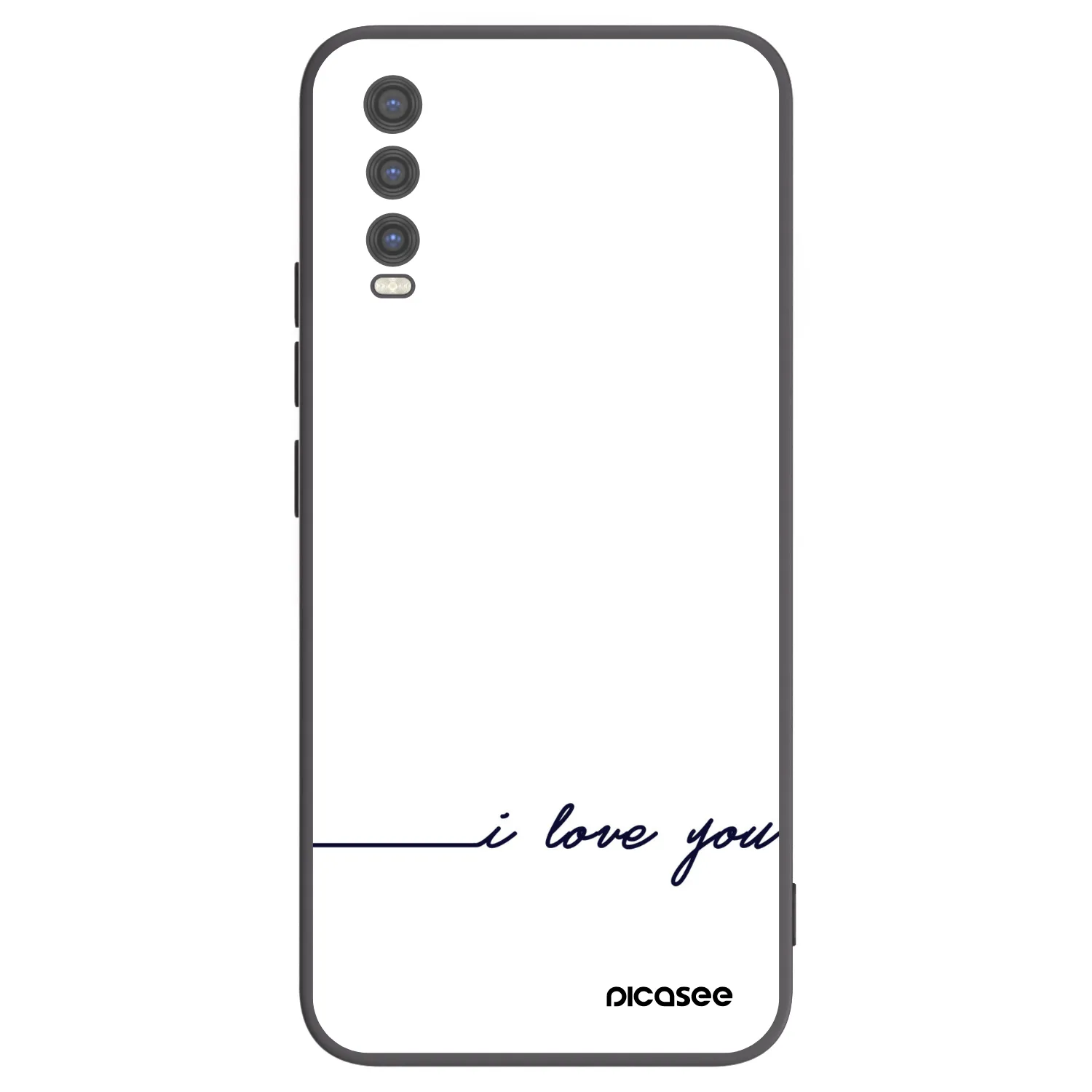Picasee Μαύρη θήκη σιλικόνης για Vivo Y20s - I love you