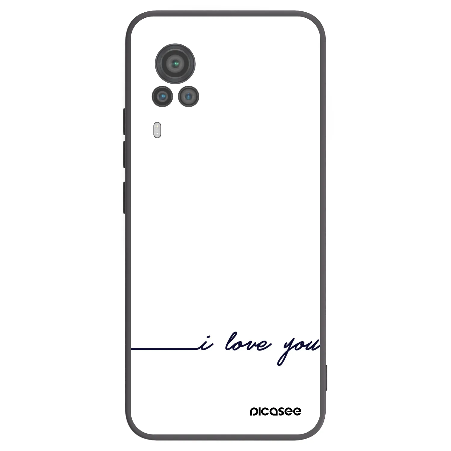 Picasee Μαύρη θήκη σιλικόνης για Vivo X60 Pro 5G - I love you