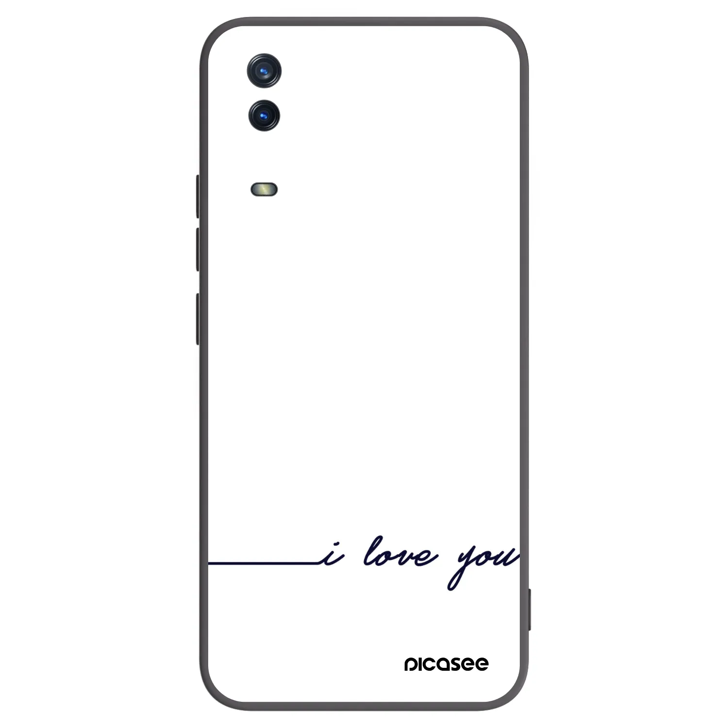 Picasee Μαύρη θήκη σιλικόνης για Vivo Y11s - I love you
