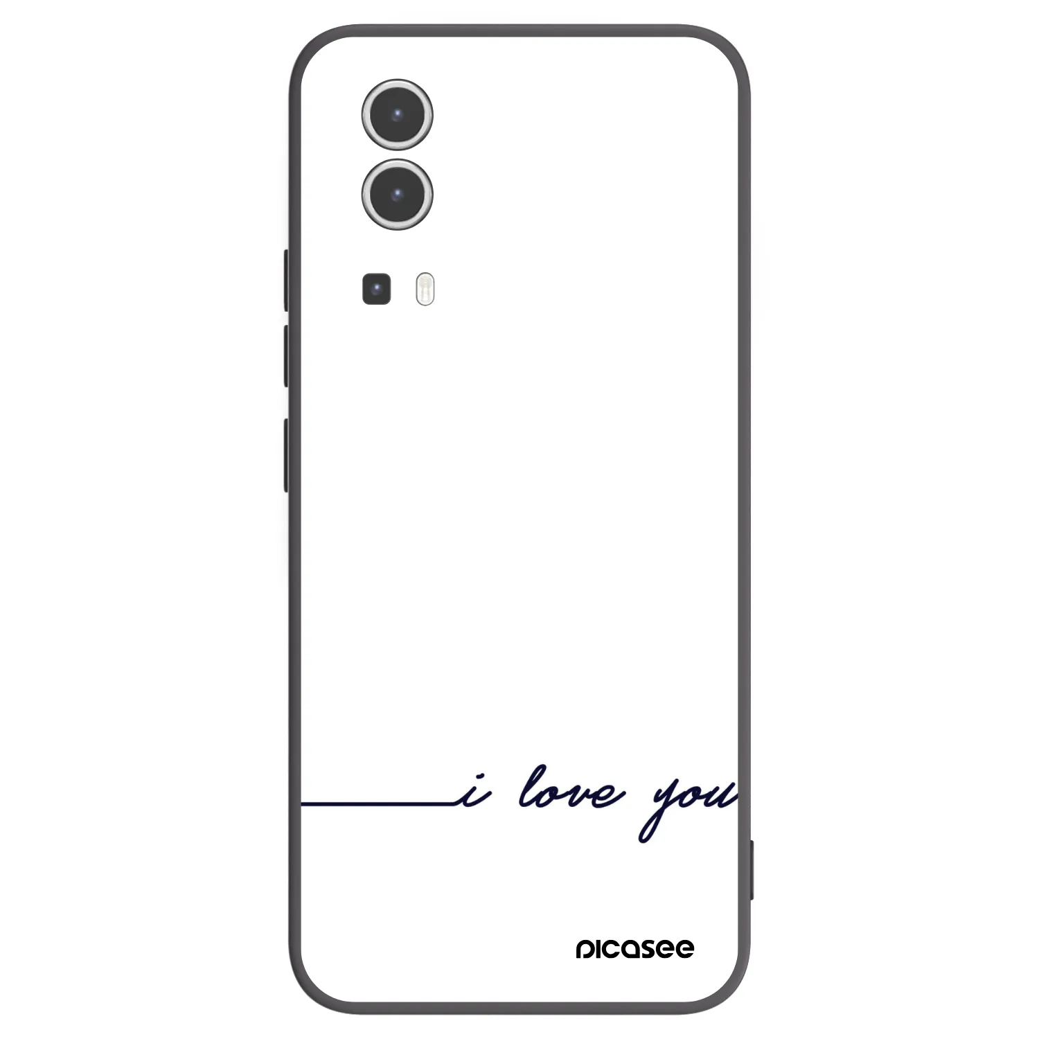 Picasee Μαύρη θήκη σιλικόνης για Vivo Y72 5G - I love you