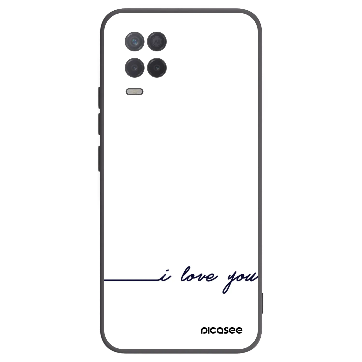 Picasee Μαύρη θήκη σιλικόνης για Realme 8 5G - I love you