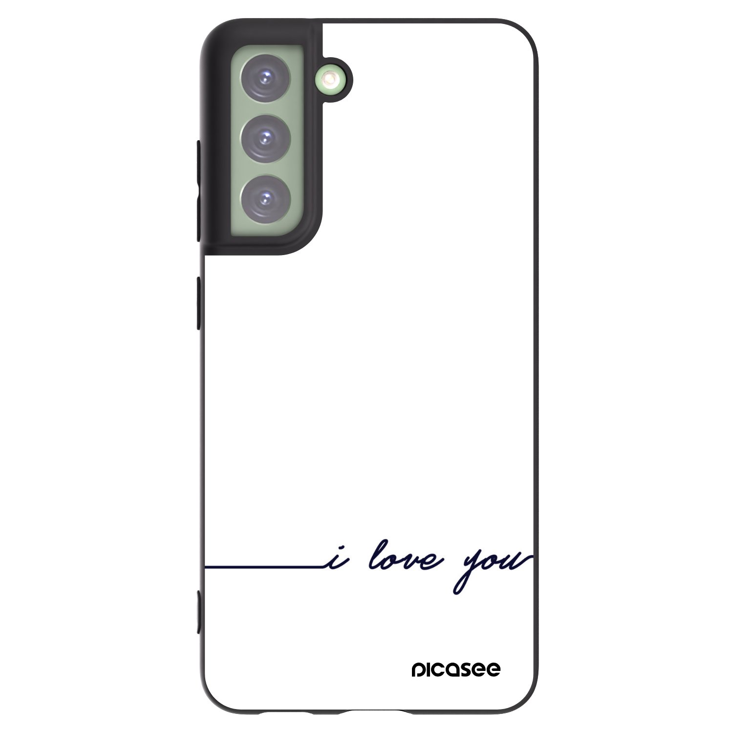 Picasee Μαύρη θήκη σιλικόνης για Samsung Galaxy S21 FE 5G - I love you
