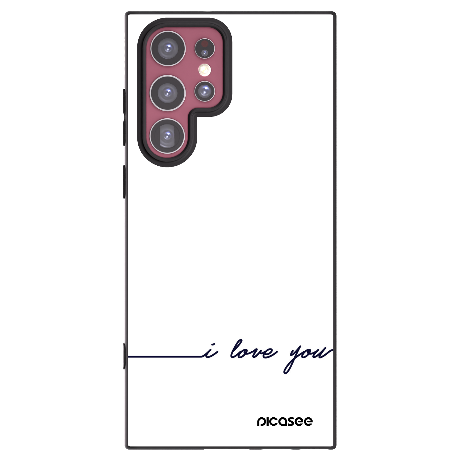 Picasee Μαύρη θήκη σιλικόνης για Samsung Galaxy S22 Ultra 5G - I love you