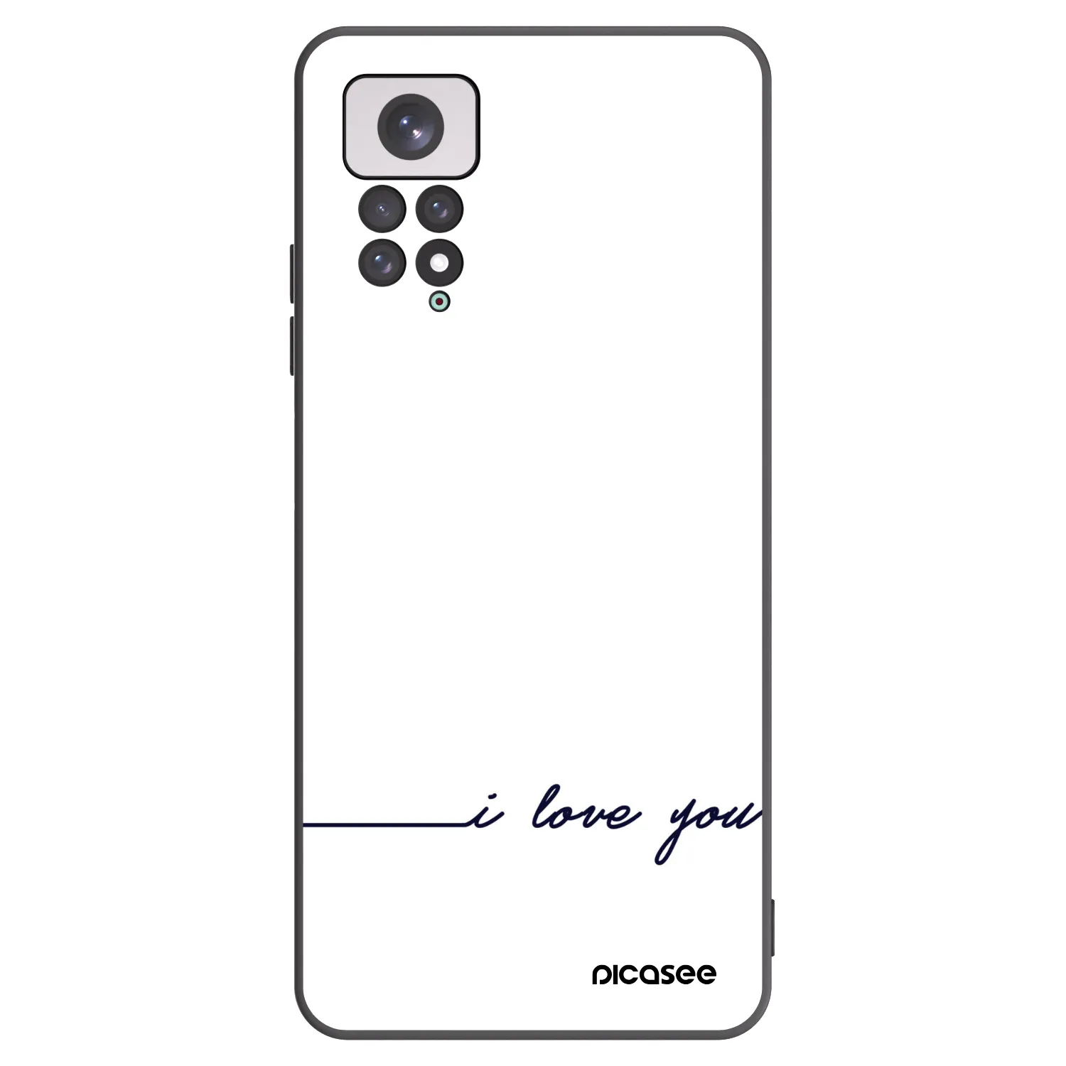 Picasee Μαύρη θήκη σιλικόνης για Xiaomi Redmi Note 11 - I love you