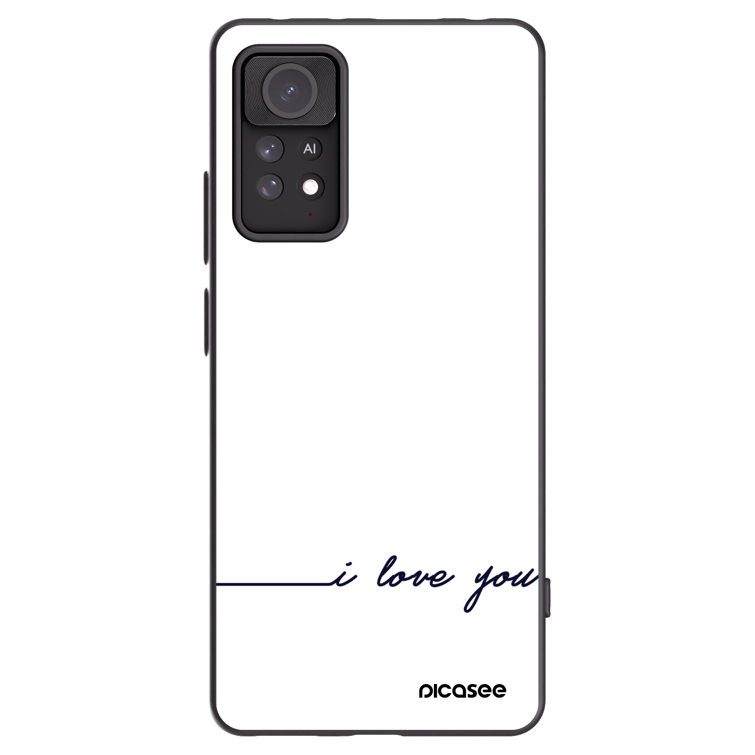 Picasee Μαύρη θήκη σιλικόνης για Xiaomi Redmi Note 11 Pro 5G - I love you