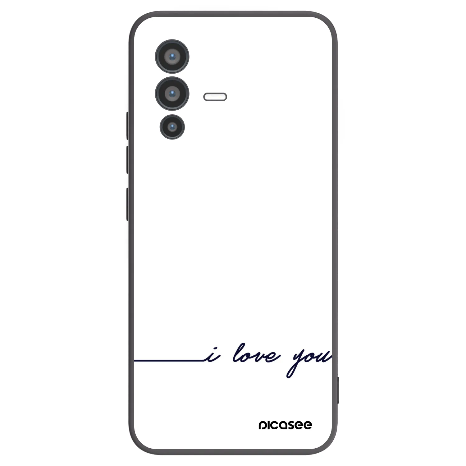 Picasee Μαύρη θήκη σιλικόνης για Vivo V23 5G - I love you