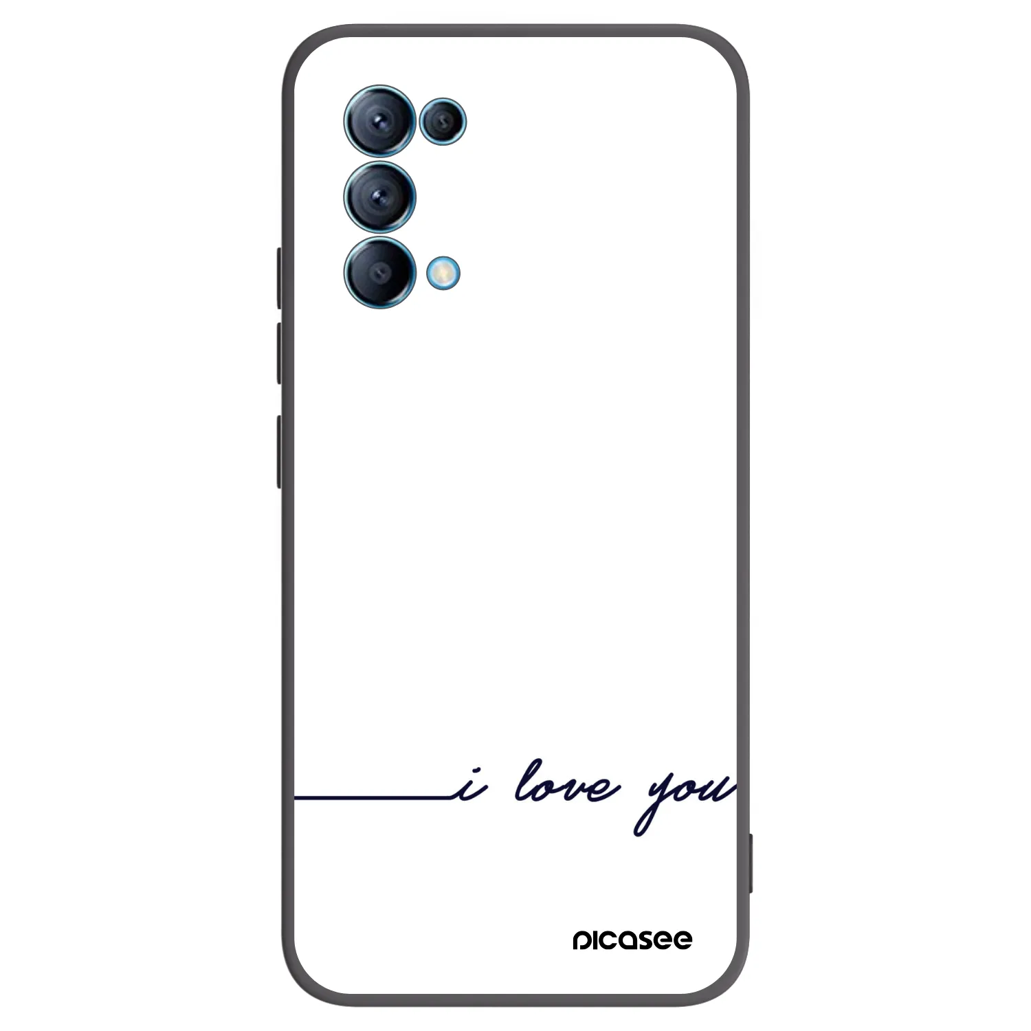 Picasee Μαύρη θήκη σιλικόνης για OPPO Reno 5 5G - I love you