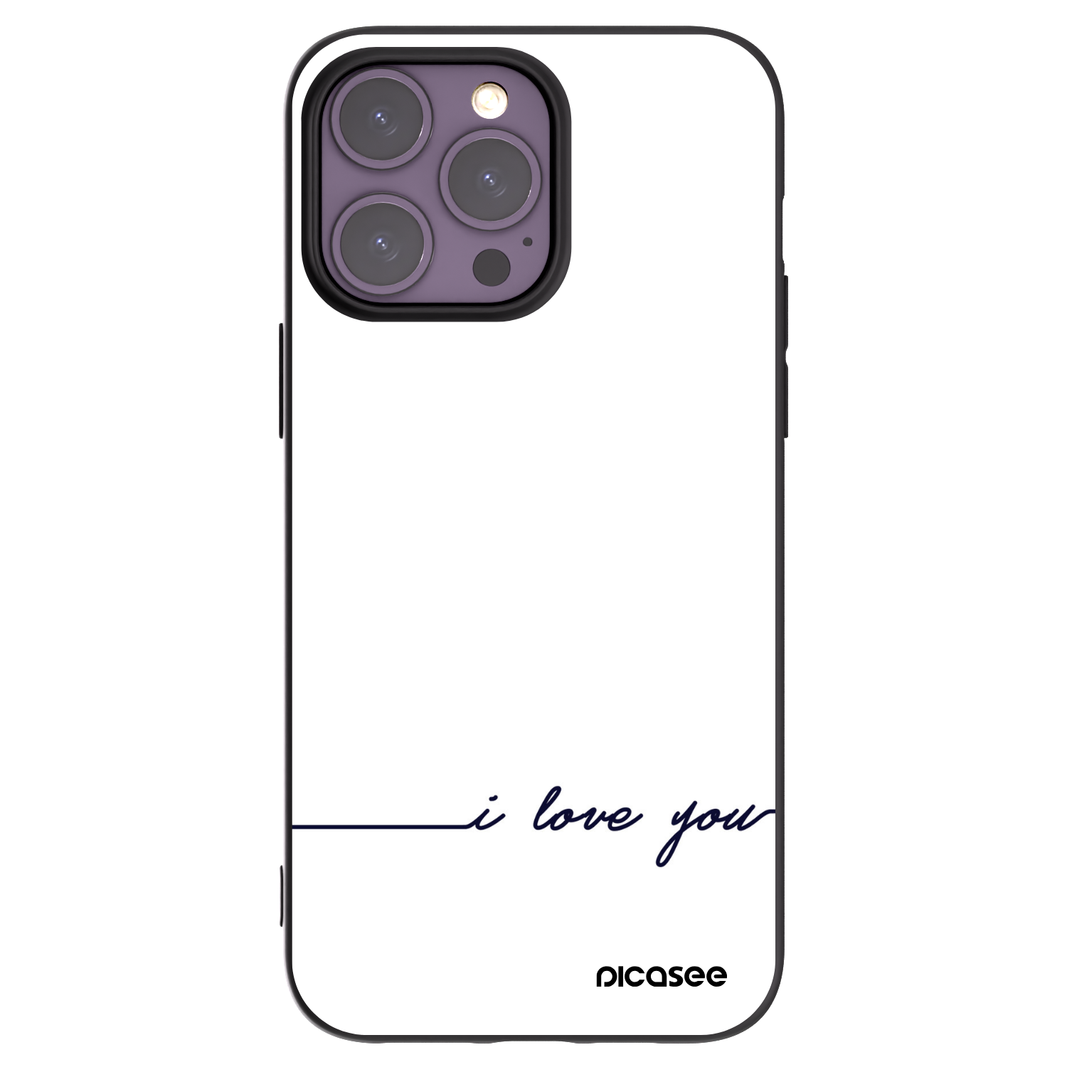 Picasee Μαύρη θήκη σιλικόνης για Apple iPhone 14 Pro Max - I love you