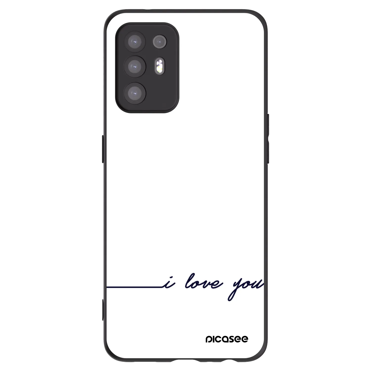 Picasee Μαύρη θήκη σιλικόνης για OPPO A94 5G - I love you