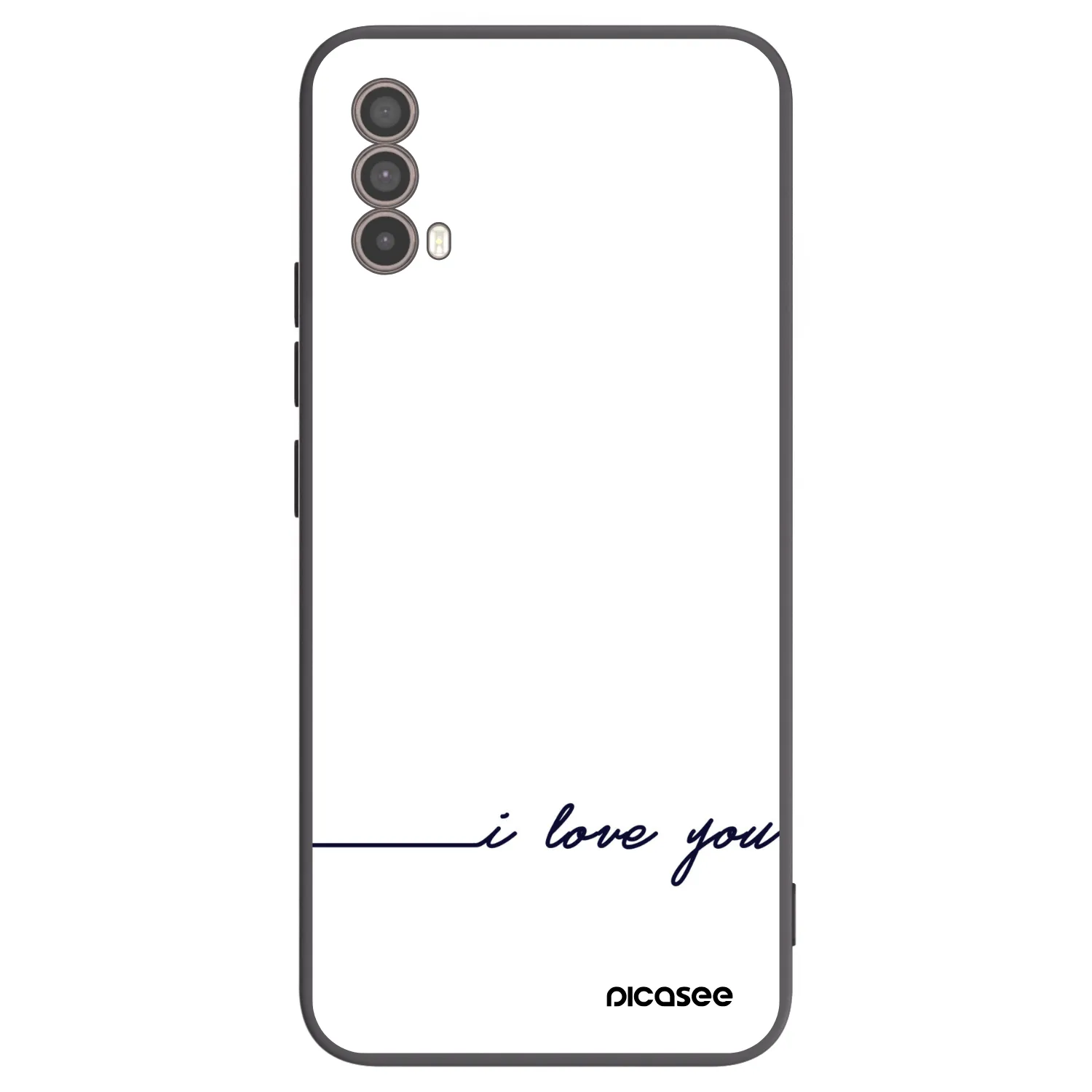 Picasee Μαύρη θήκη σιλικόνης για Motorola Moto E40 - I love you