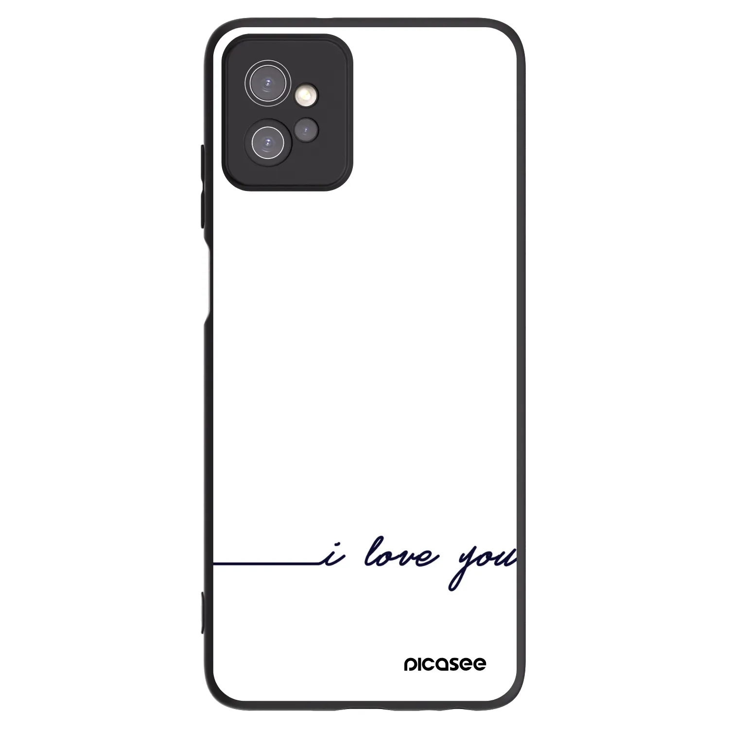 Picasee Μαύρη θήκη σιλικόνης για Motorola Moto G32 - I love you
