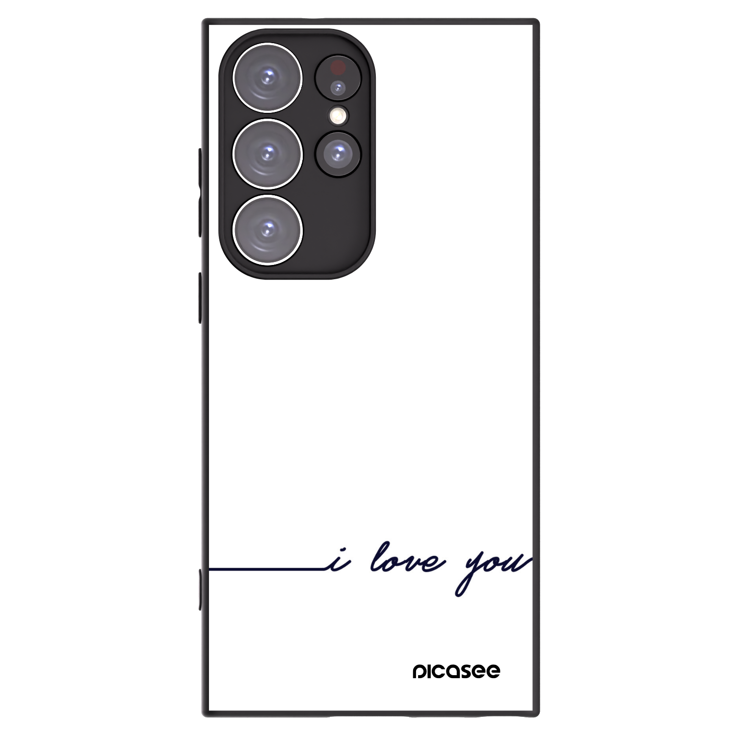 Picasee Μαύρη θήκη σιλικόνης για Samsung Galaxy S23 Ultra 5G - I love you