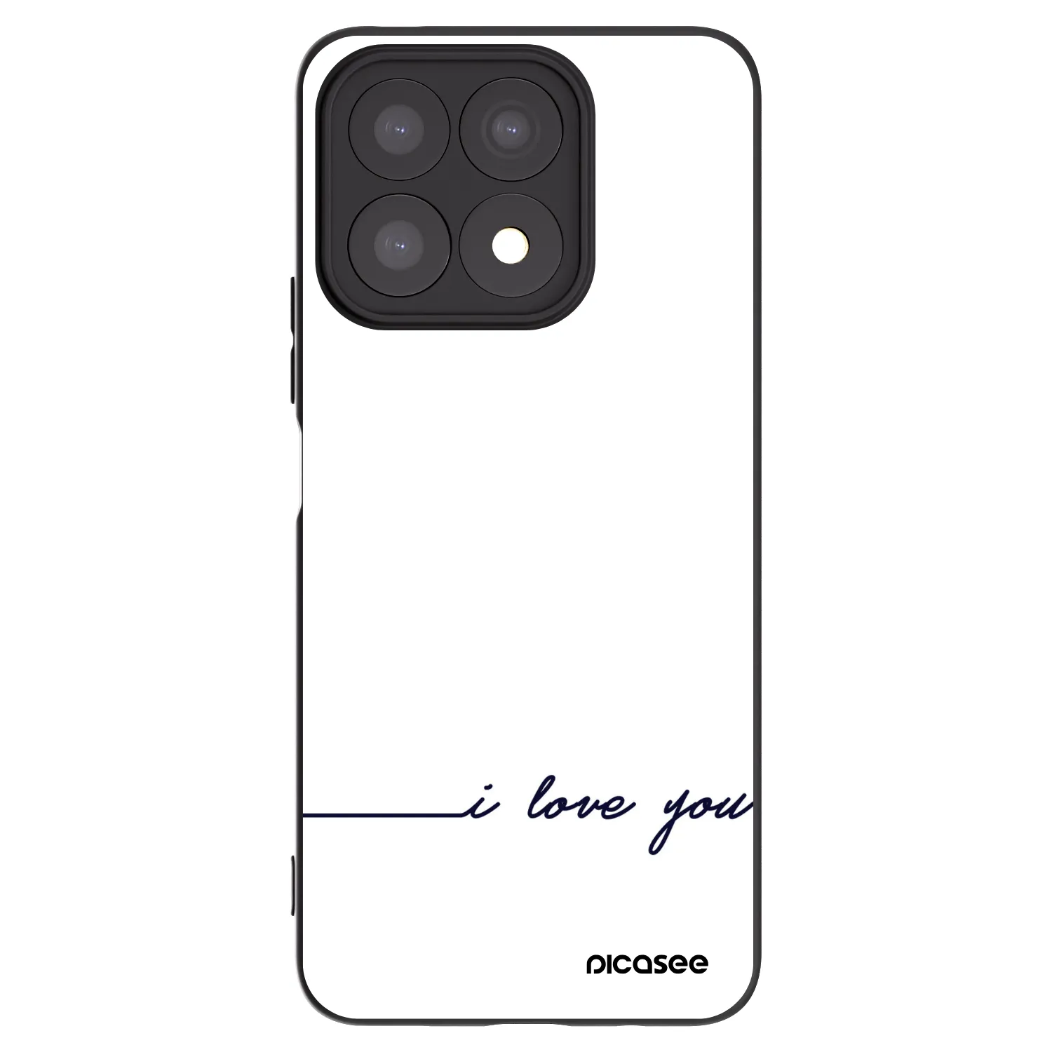Picasee Μαύρη θήκη σιλικόνης για Honor X8a - I love you