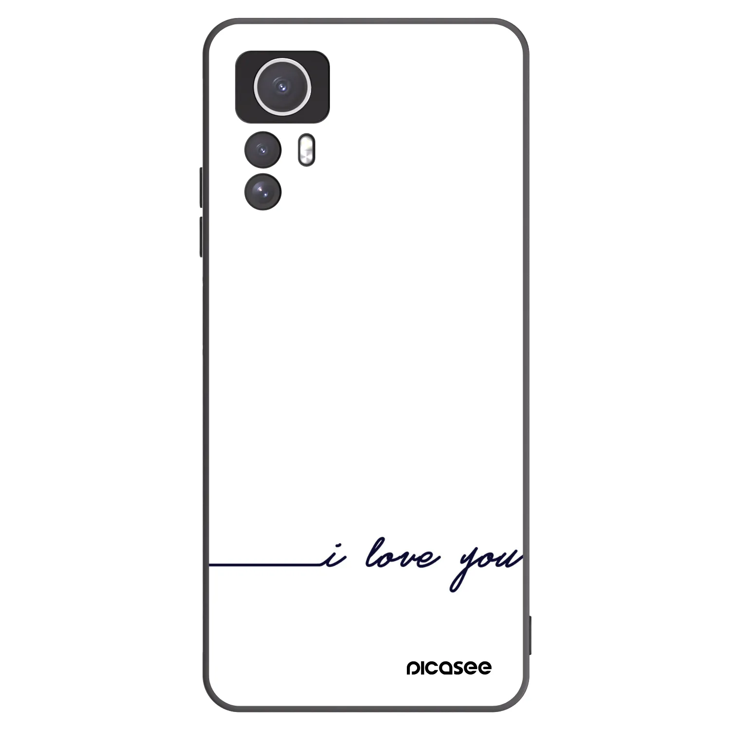 Picasee Μαύρη θήκη σιλικόνης για Xiaomi Redmi Note 12S - I love you