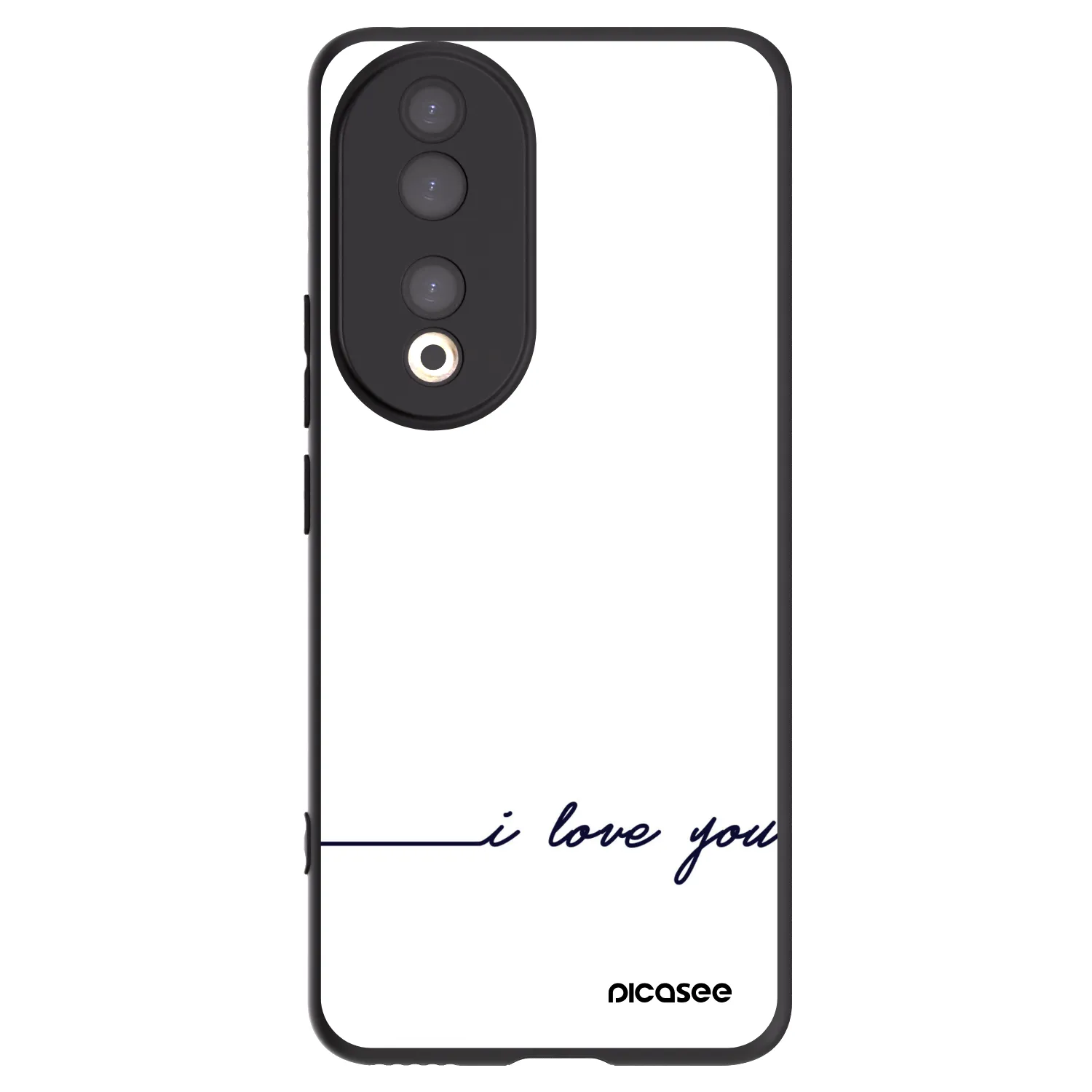 Picasee Μαύρη θήκη σιλικόνης για Honor 90 5G - I love you