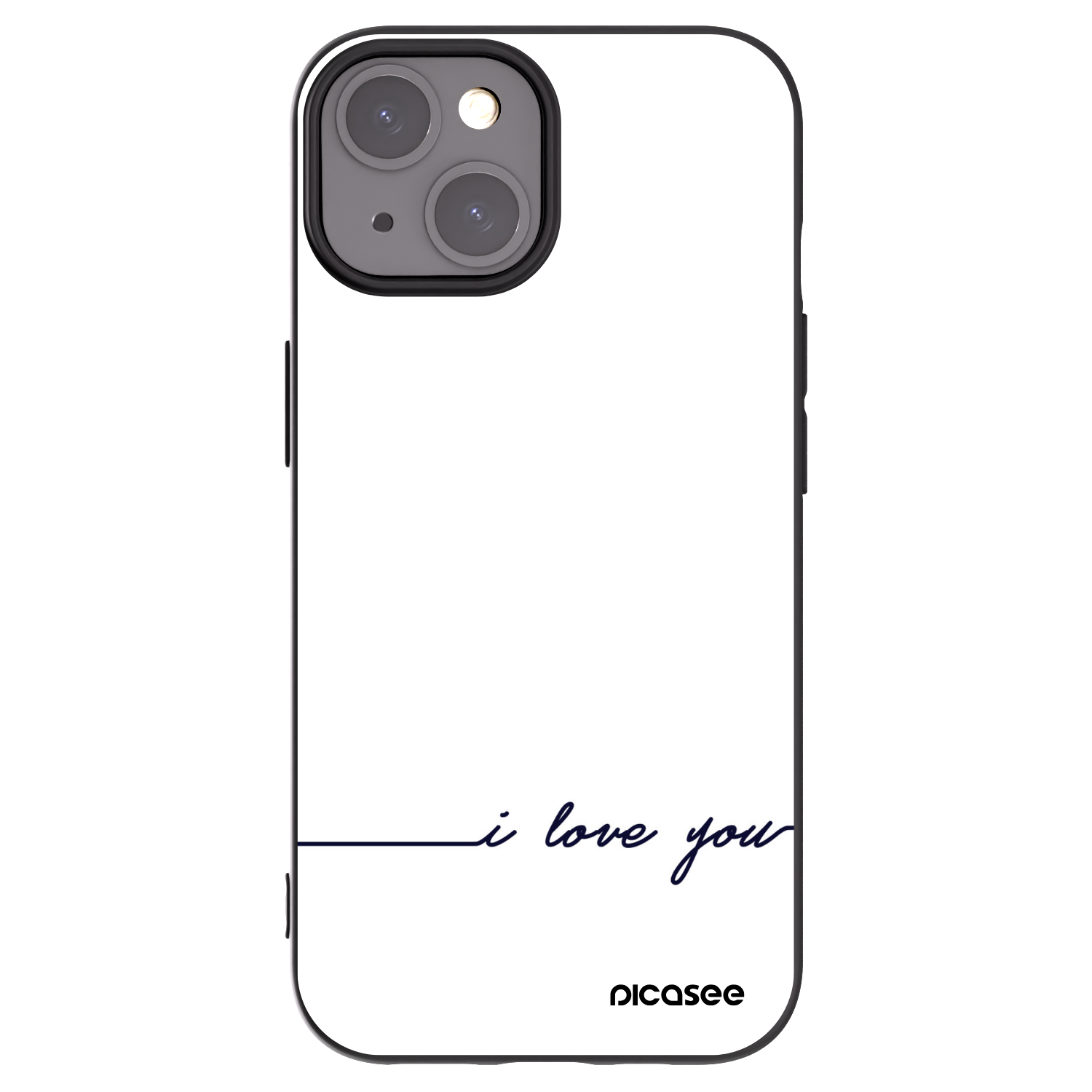 Picasee Μαύρη θήκη σιλικόνης για Apple iPhone 15 - I love you