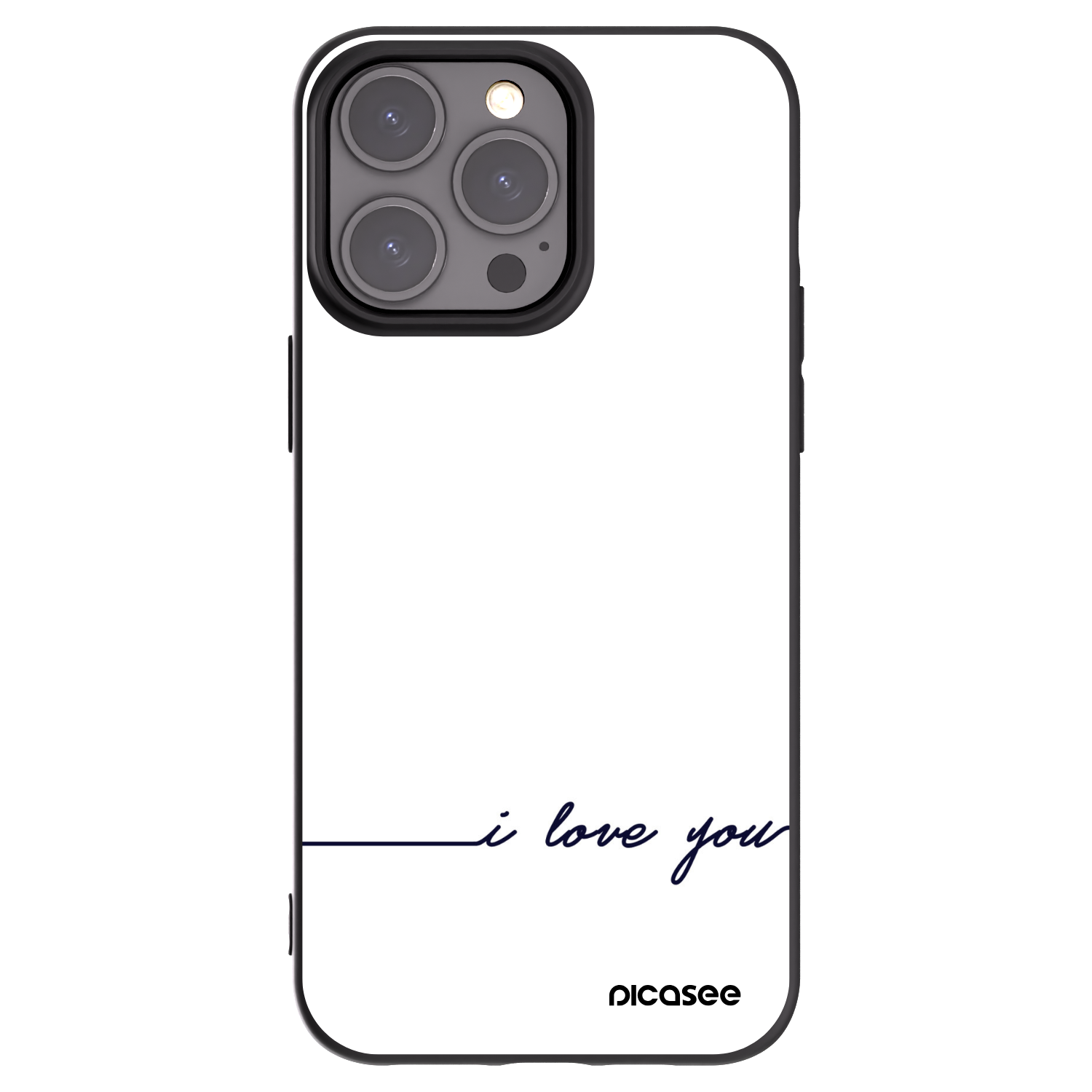 Picasee Μαύρη θήκη σιλικόνης για Apple iPhone 15 Pro Max - I love you