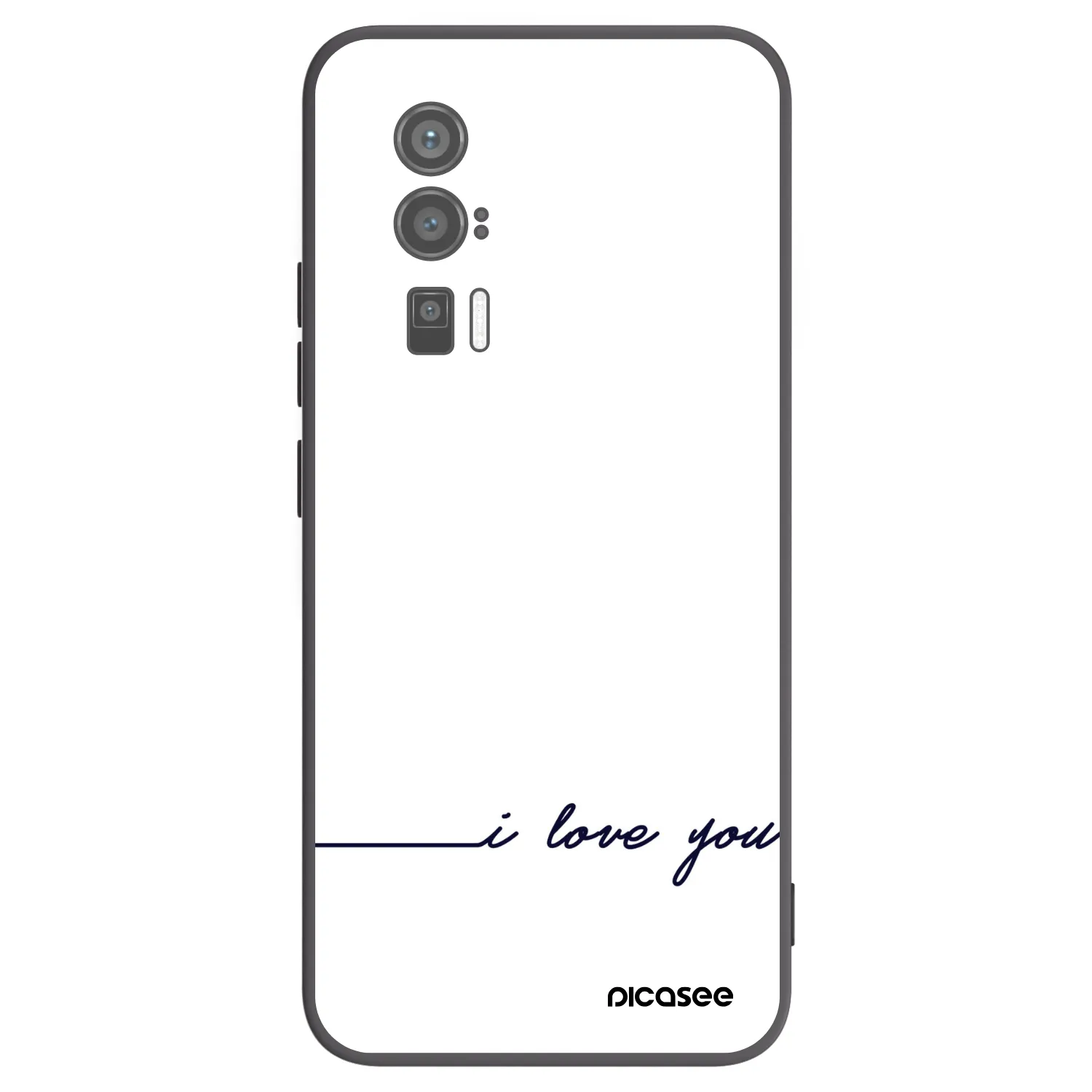 Picasee Μαύρη θήκη σιλικόνης για Xiaomi Poco F5 Pro 5G - I love you