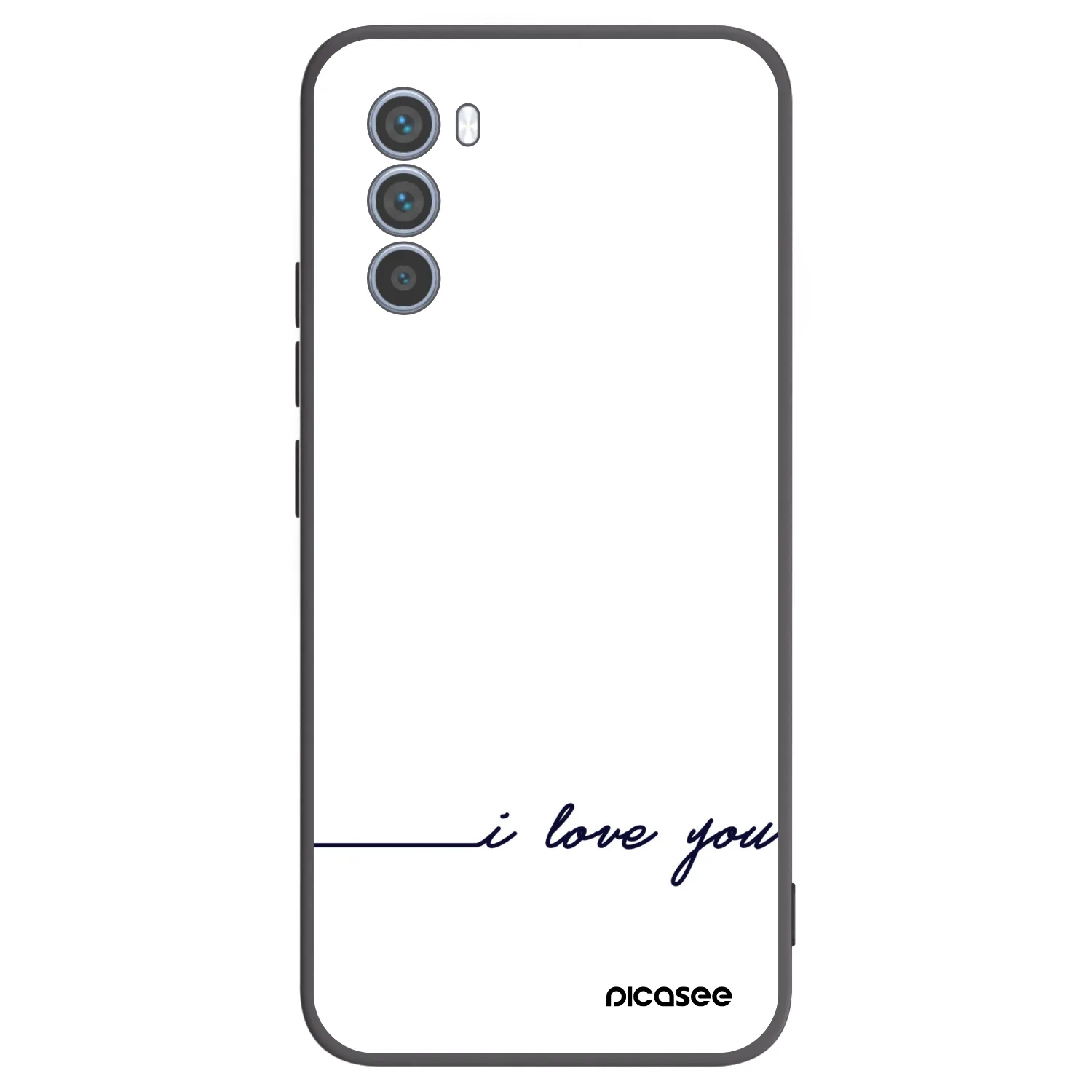 Picasee Μαύρη θήκη σιλικόνης για Motorola Moto G62 - I love you