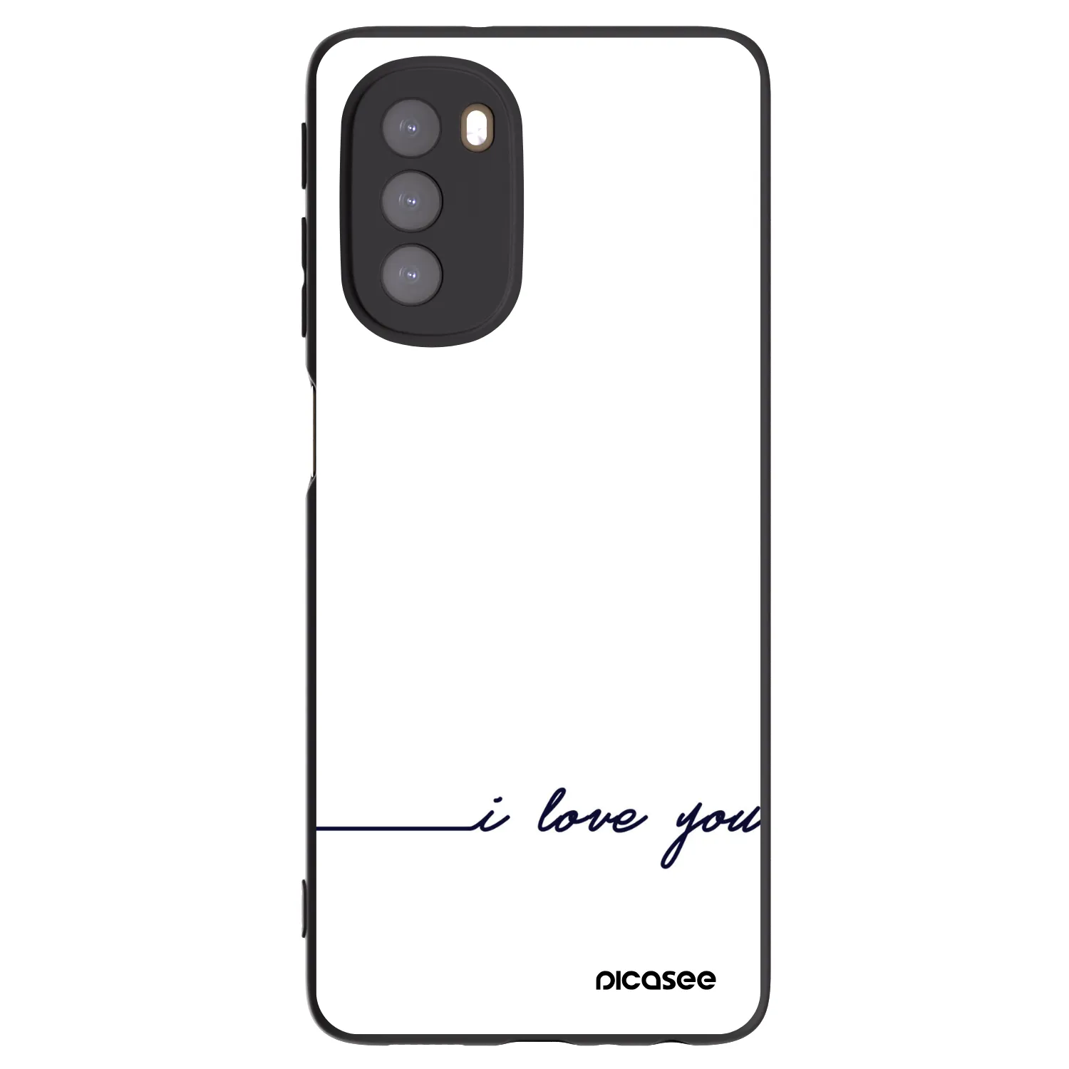 Picasee Μαύρη θήκη σιλικόνης για Motorola Moto G51 - I love you