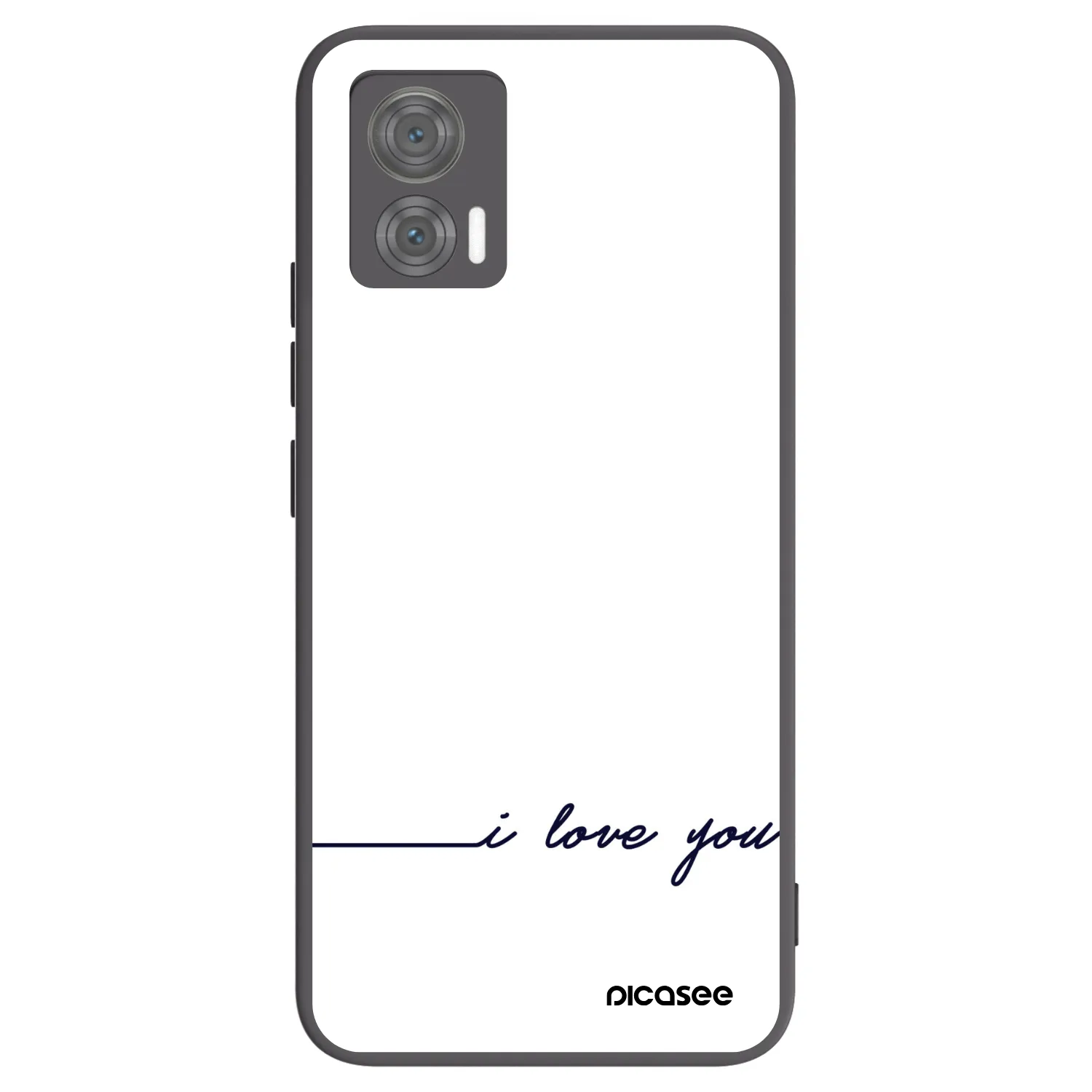 Picasee Μαύρη θήκη σιλικόνης για Motorola Edge 30 Neo - I love you