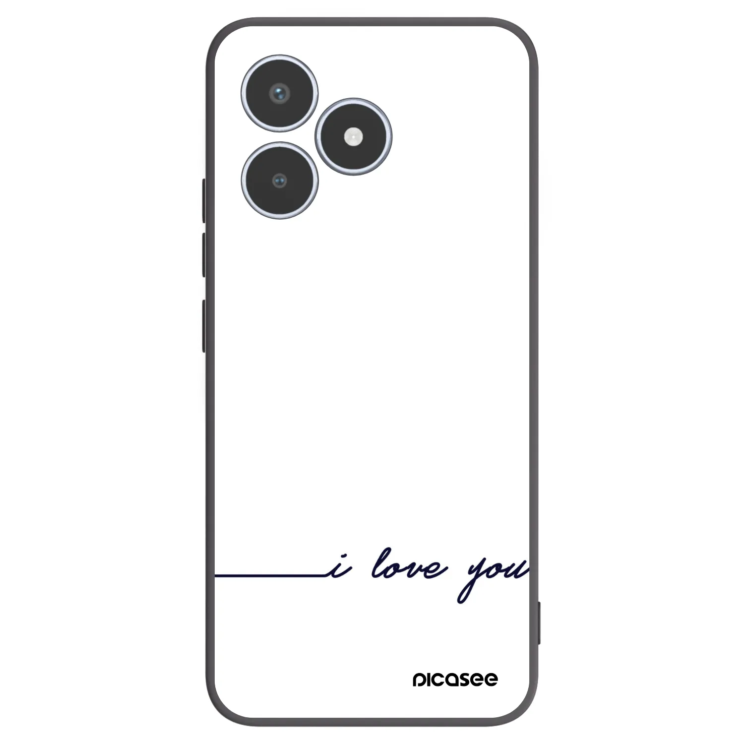 Picasee Μαύρη θήκη σιλικόνης για Realme C53 - I love you