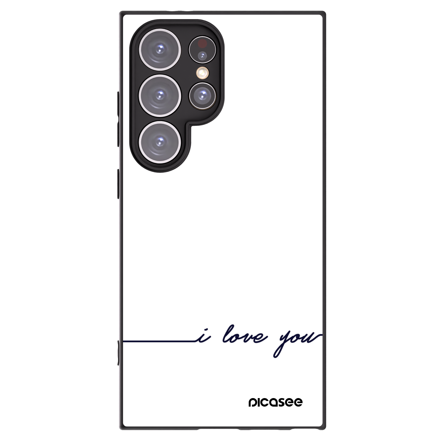 Picasee Μαύρη θήκη σιλικόνης για Samsung Galaxy S24 Ultra S928B 5G - I love you