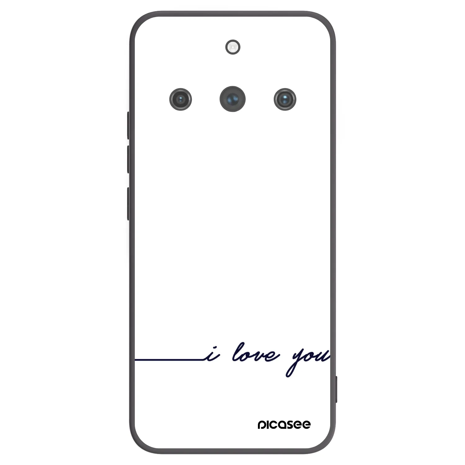 Picasee Μαύρη θήκη σιλικόνης για Realme 11 Pro+ - I love you