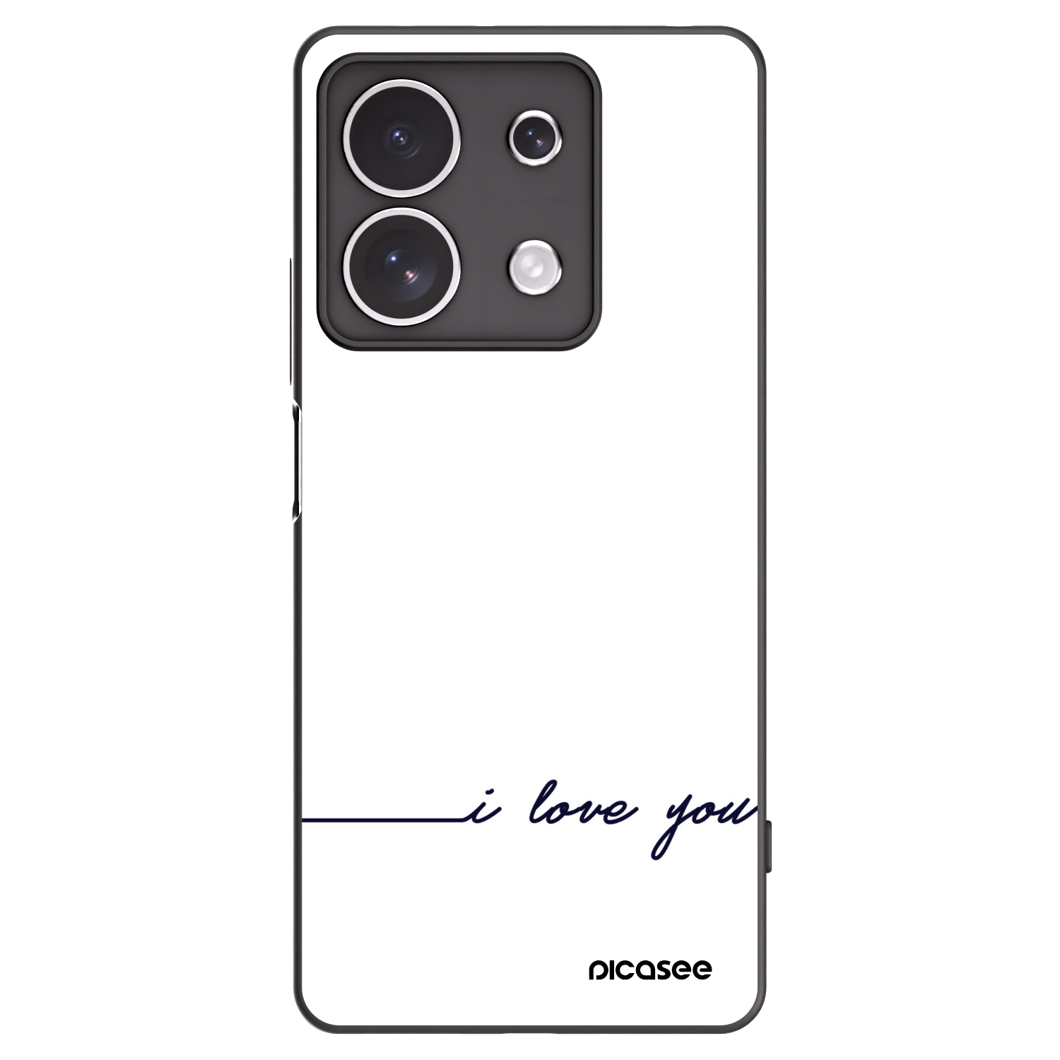 Picasee Μαύρη θήκη σιλικόνης για Xiaomi Redmi Note 13 4G - I love you