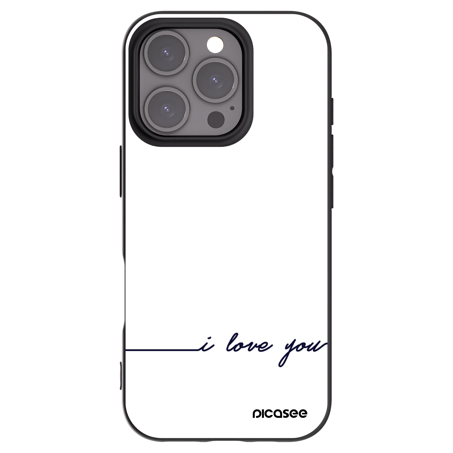Picasee Μαύρη θήκη σιλικόνης για Apple iPhone 16 Pro - I love you
