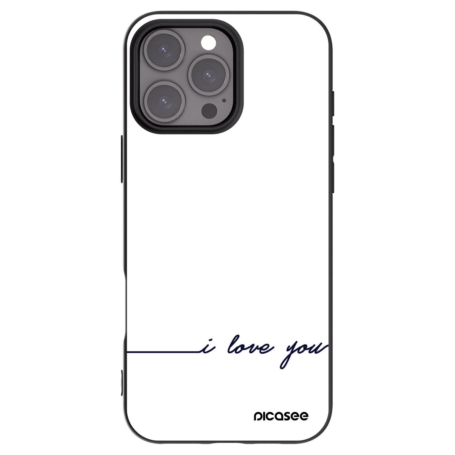 Picasee Μαύρη θήκη σιλικόνης για Apple iPhone 16 Pro Max - I love you