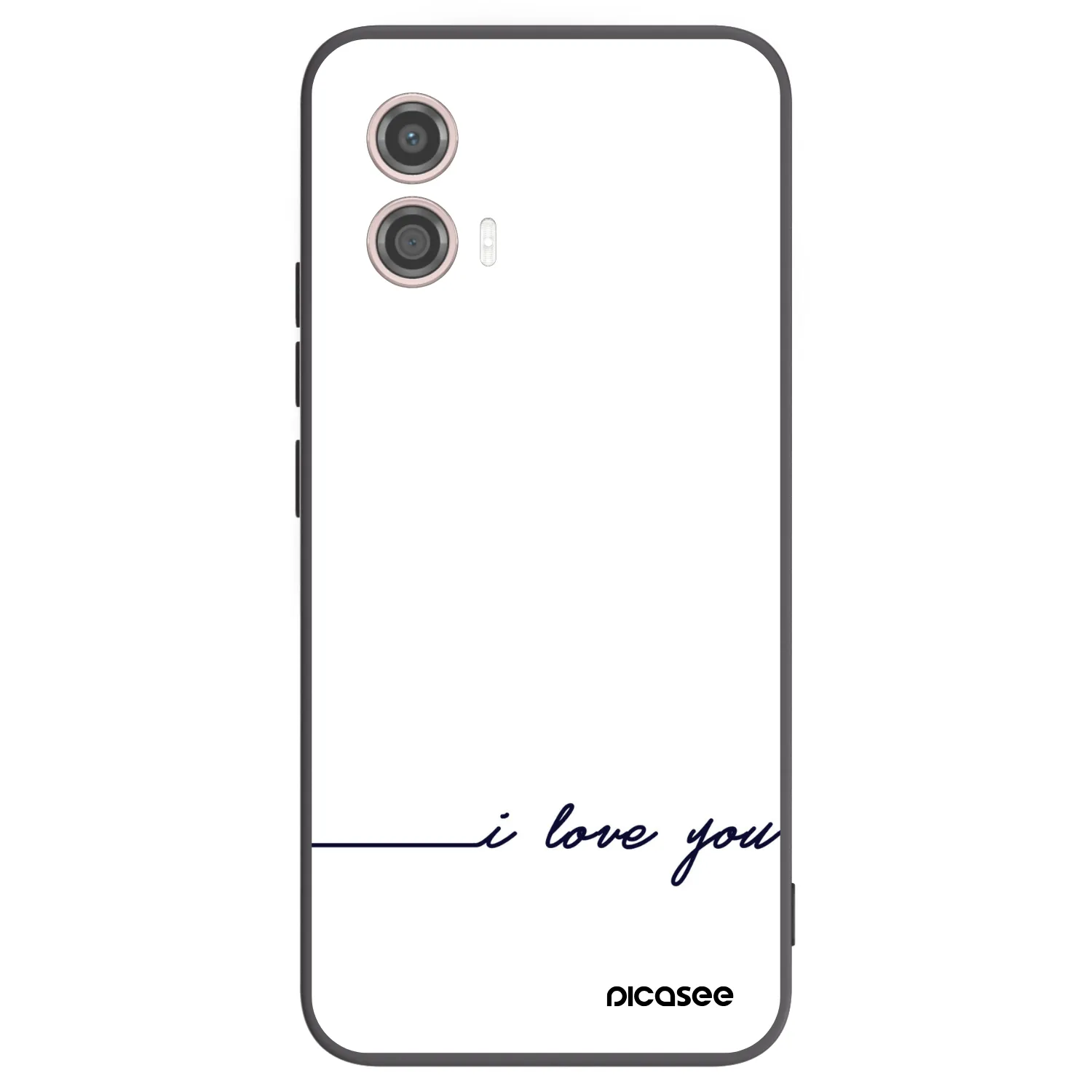 Picasee Μαύρη θήκη σιλικόνης για Motorola Moto G53 5G - I love you