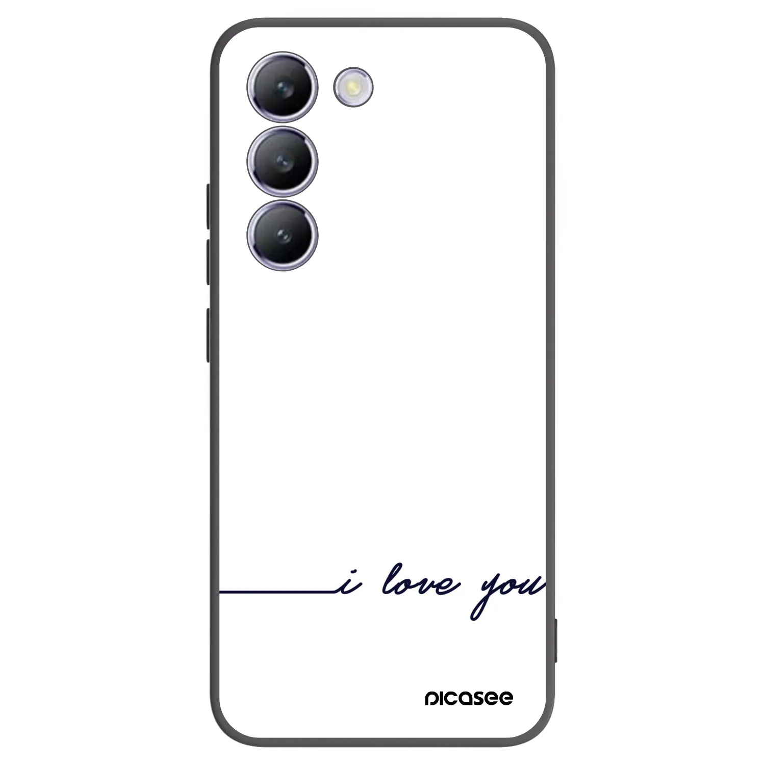 Picasee Μαύρη θήκη σιλικόνης για Vivo V40 SE 5G - I love you