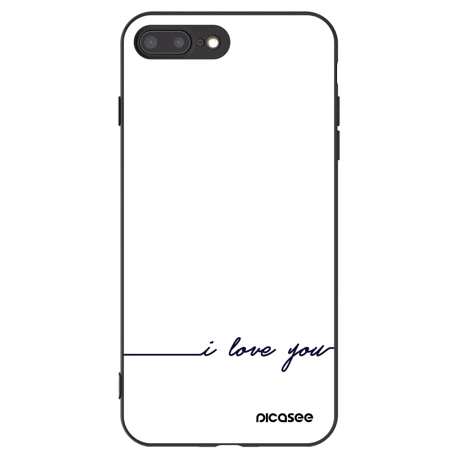 Picasee Μαύρη θήκη σιλικόνης για Apple iPhone 8 Plus - I love you