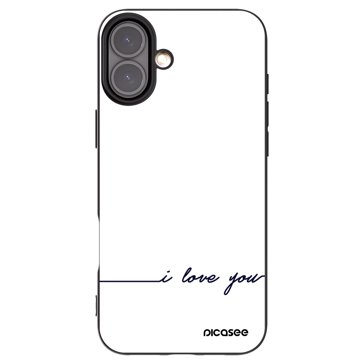 Picasee Μαύρη θήκη σιλικόνης για Apple iPhone 16 Plus - I love you